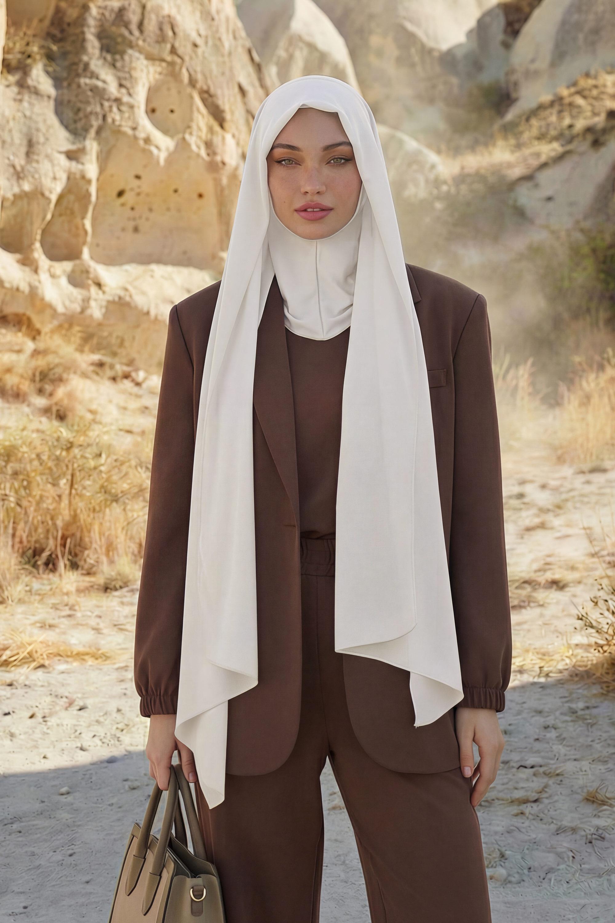 Tesettür Boneli Pratik Şifon Şal,PS-46