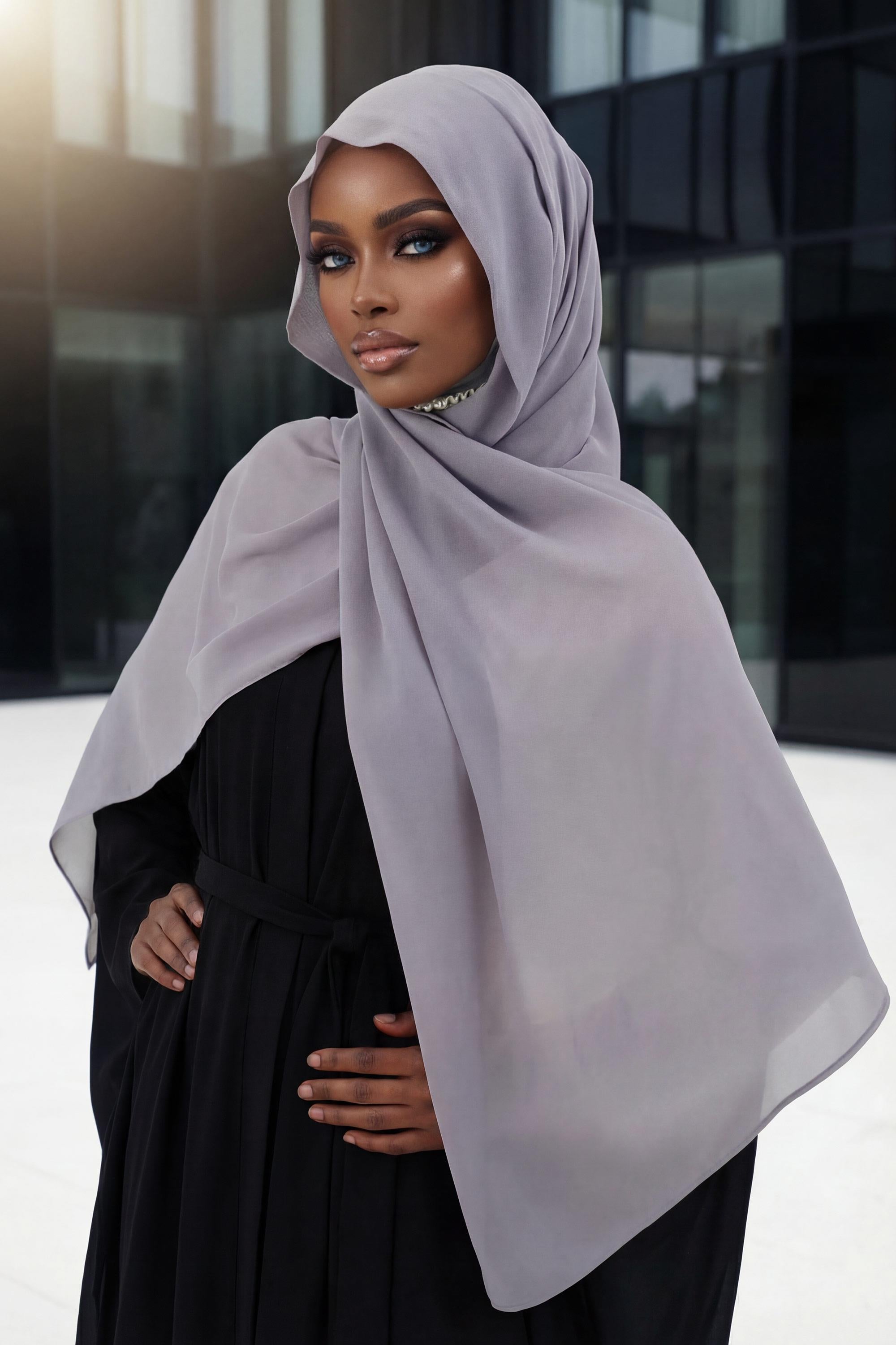 Tesettür Boneli Pratik Şifon Şal,PS-46