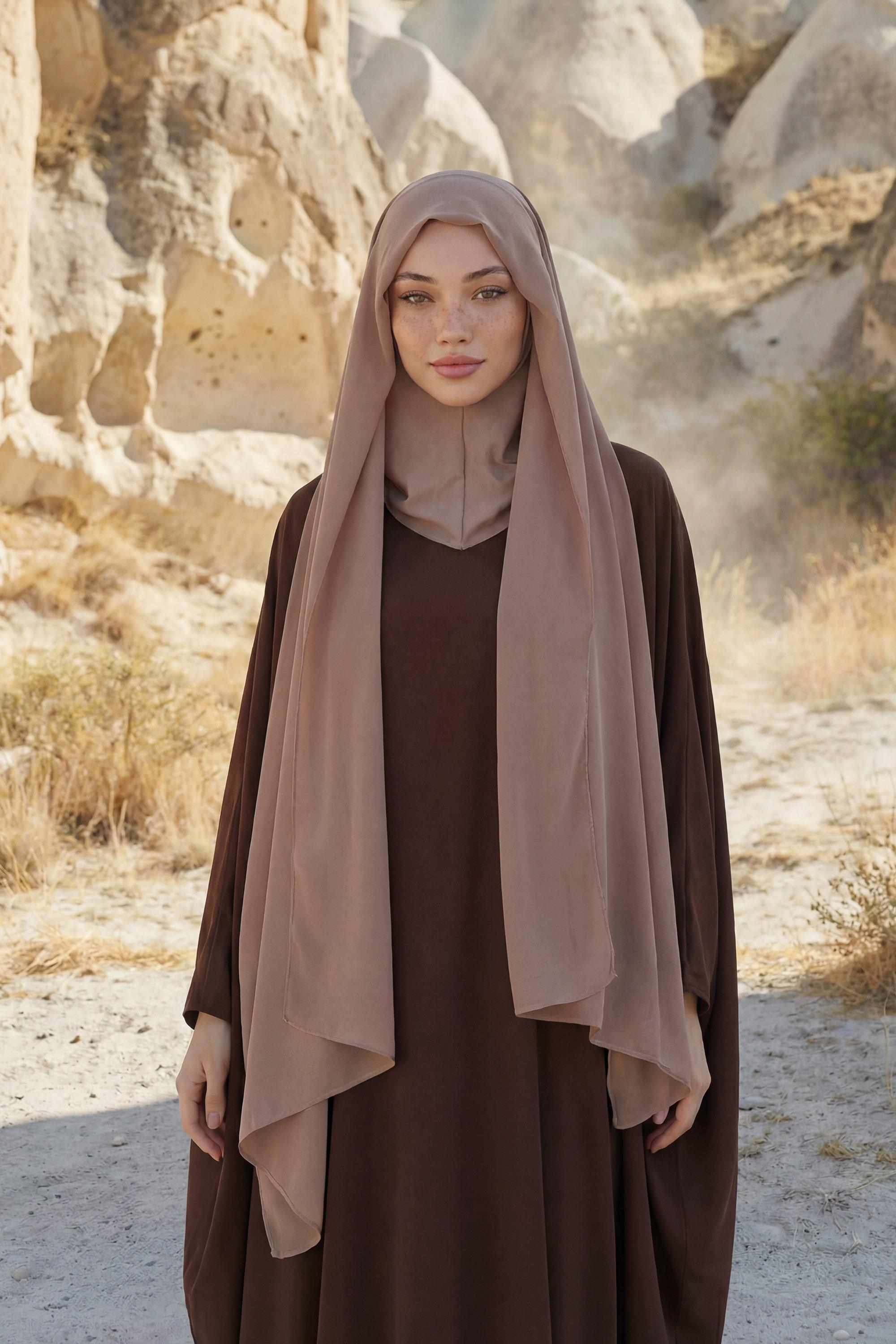 Tesettür Boneli Pratik Şifon Şal,PS-46