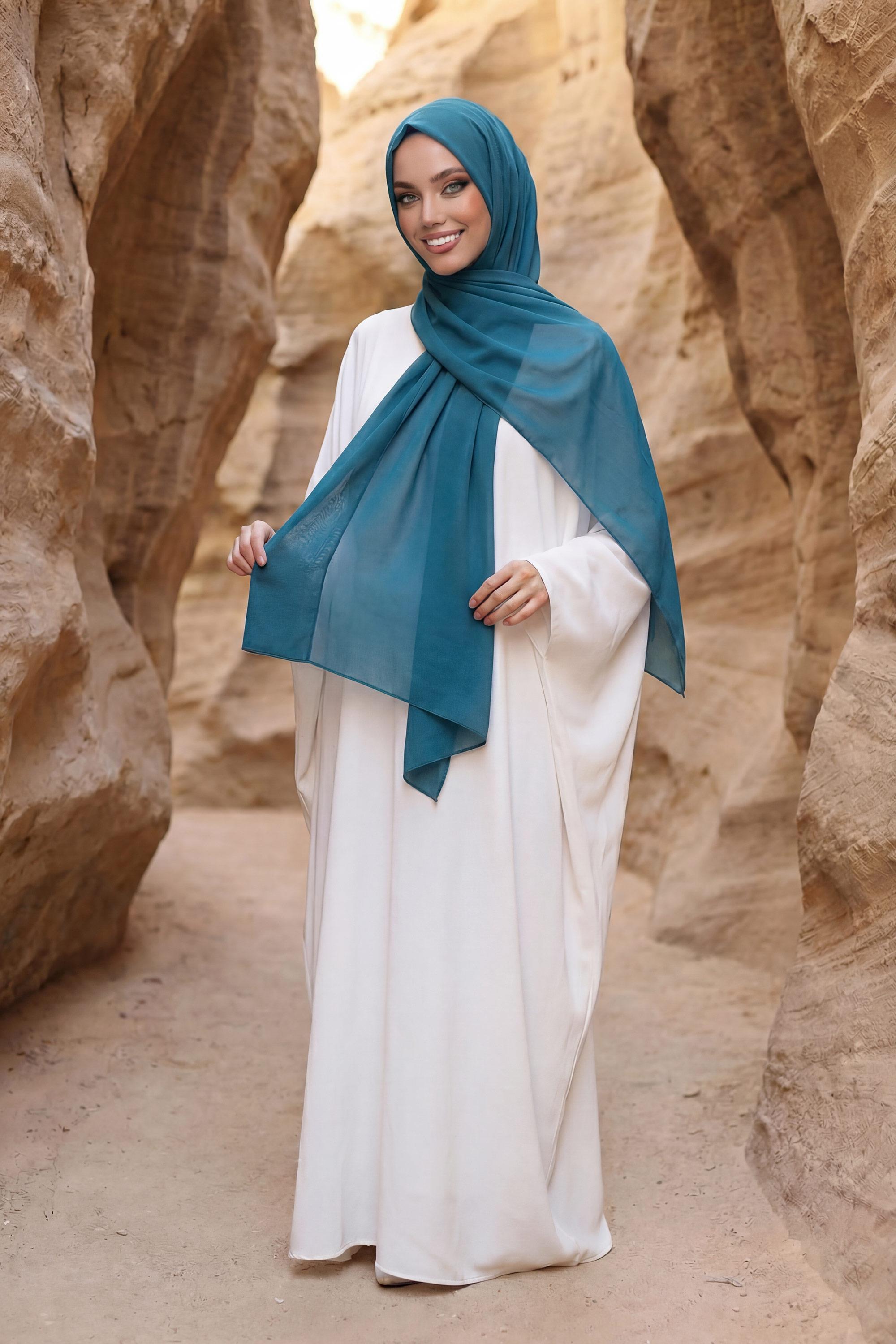 Tesettür Boneli Pratik Şifon Şal,PS-46