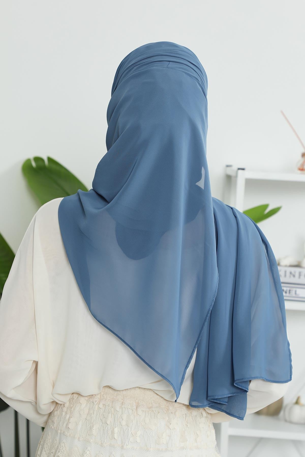 Tesettür Boneli Pratik Şifon Şal,PS-46