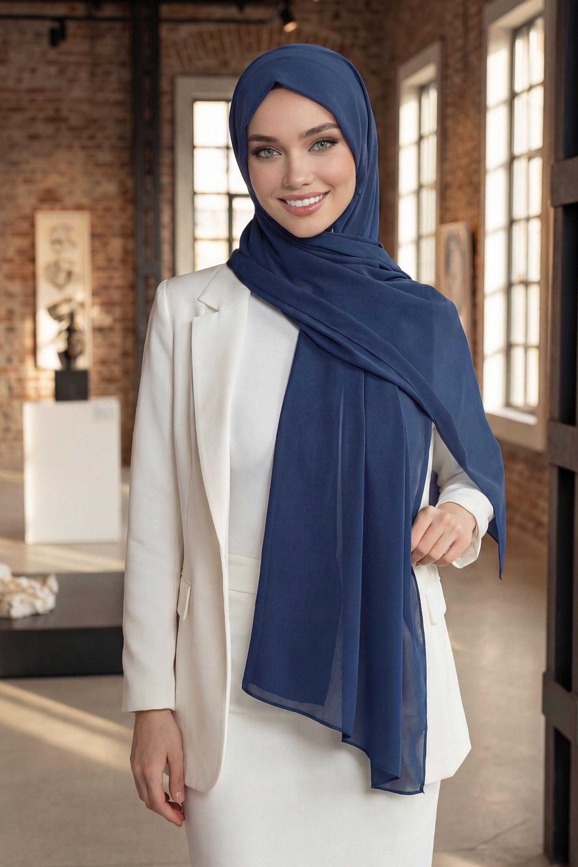 Tesettür Boneli Pratik Şifon Şal,PS-46