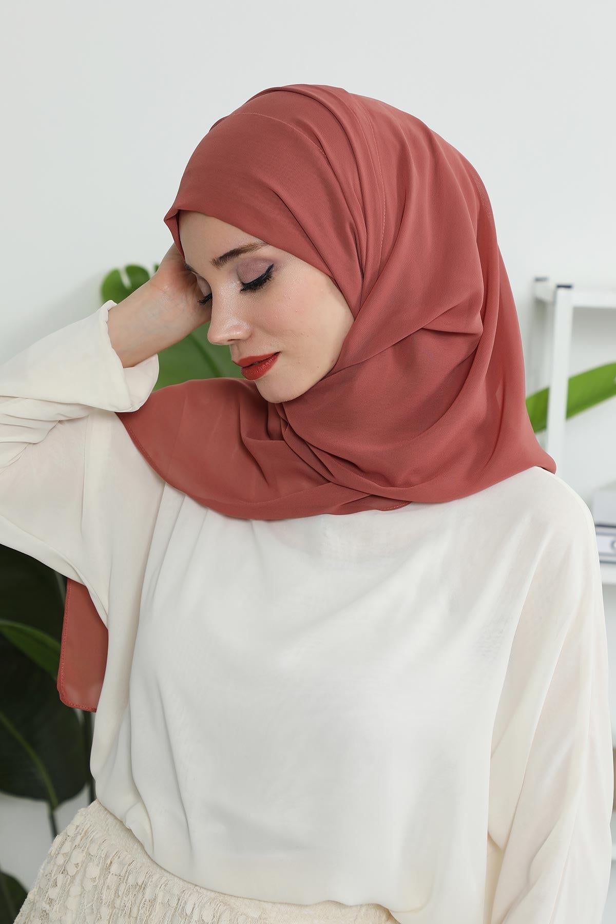 Tesettür Boneli Pratik Şifon Şal,PS-46