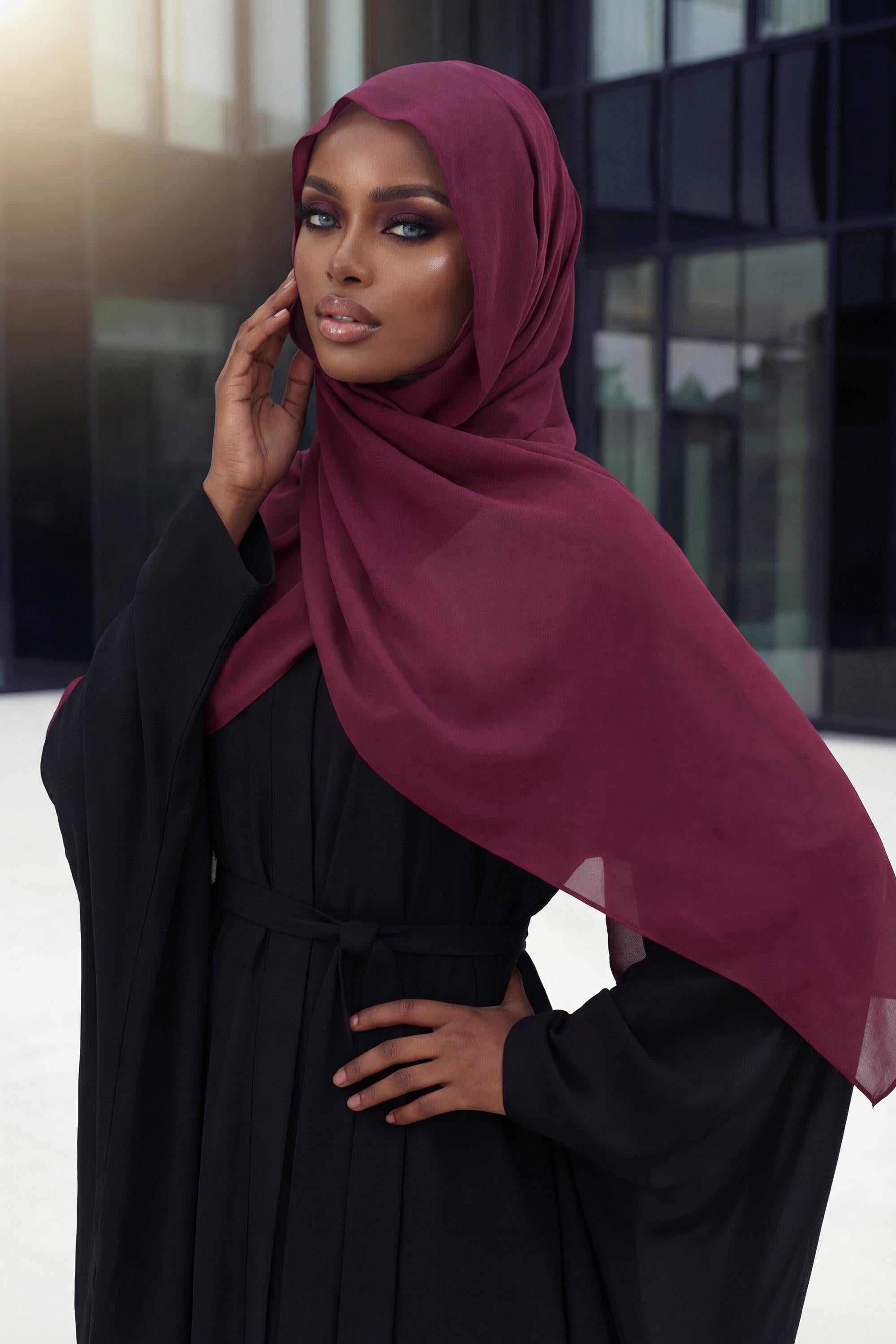 Tesettür Boneli Pratik Şifon Şal,PS-46