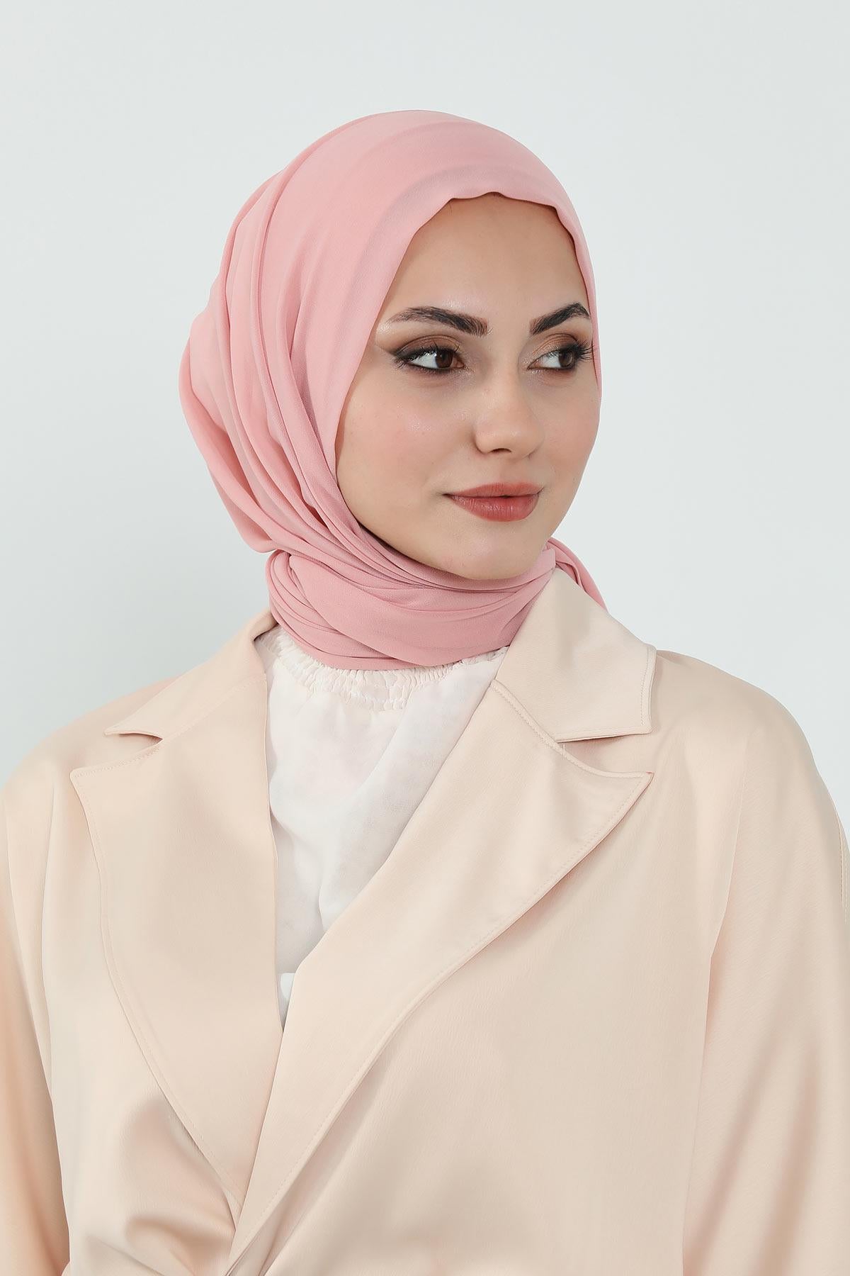 Tesettür Boneli Pratik Şifon Şal,PS-46