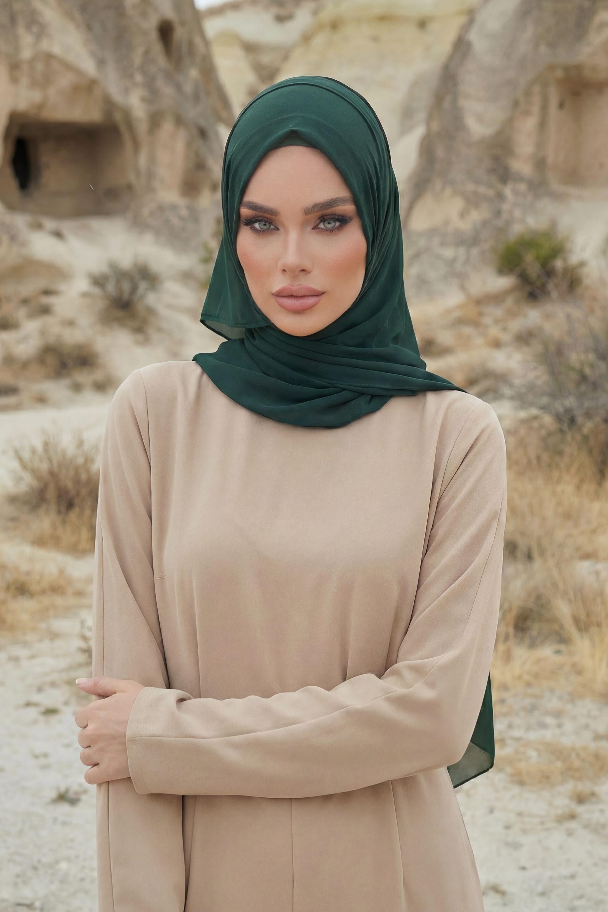 Tesettür Boneli Pratik Şifon Şal,PS-46