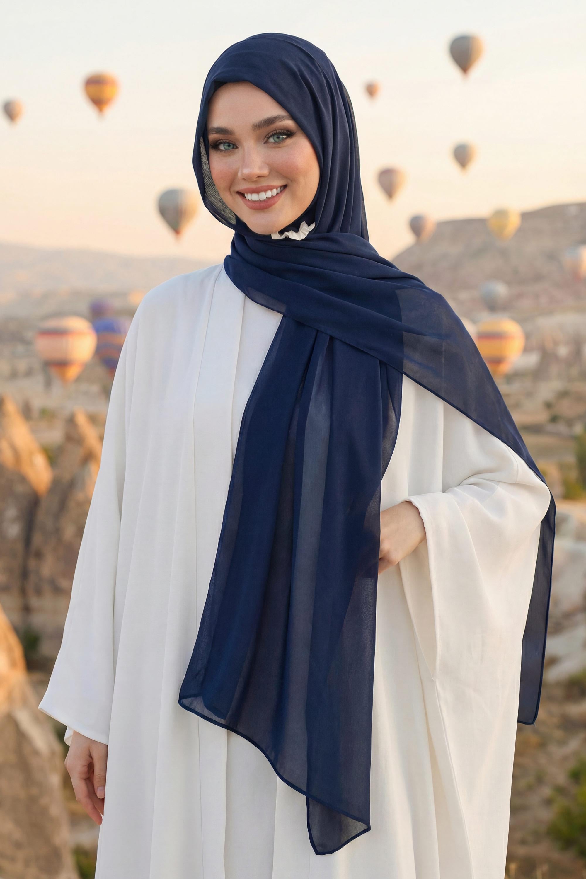 Tesettür Boneli Pratik Şifon Şal,PS-46