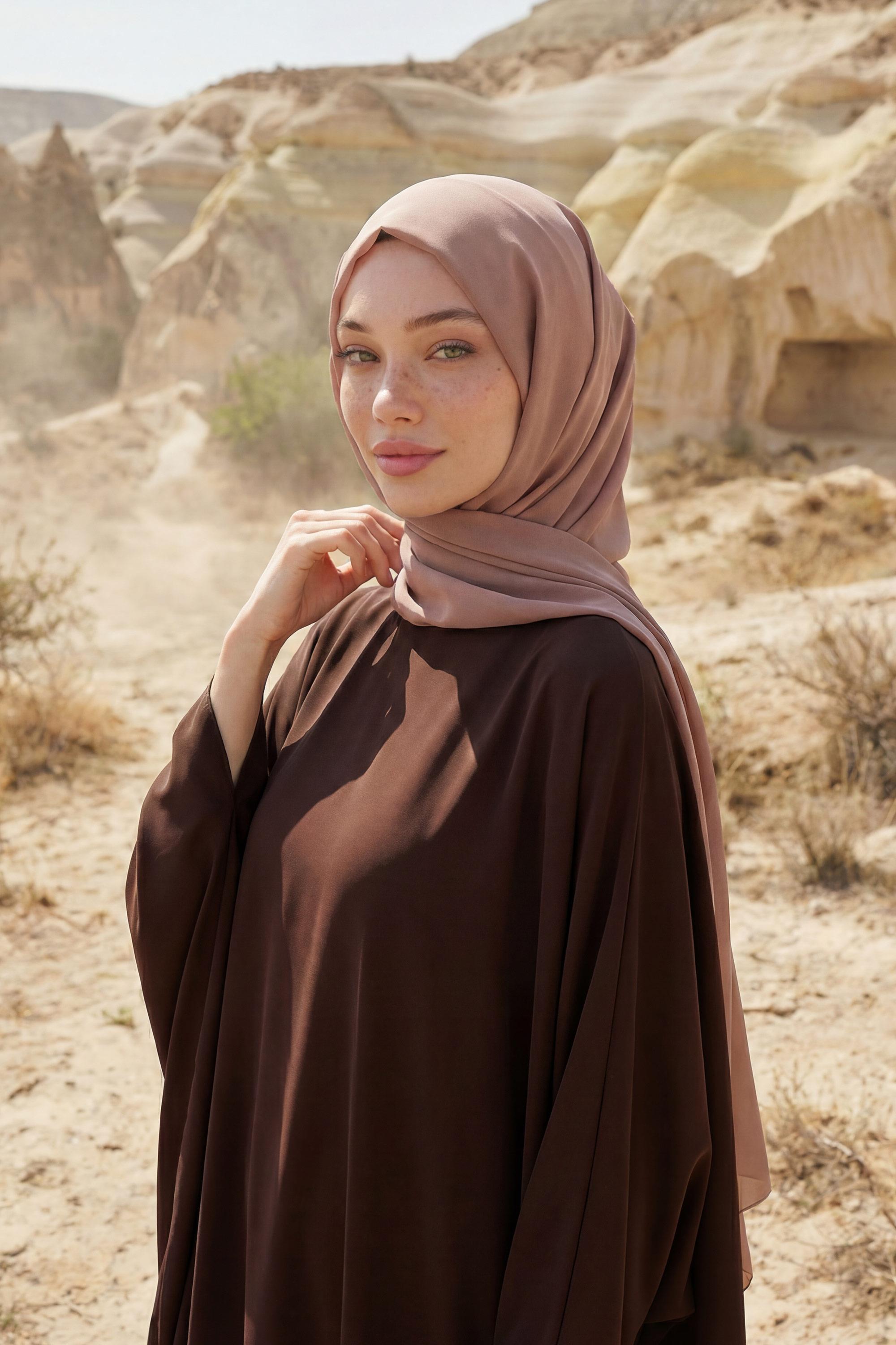 Tesettür Boneli Pratik Şifon Şal,PS-46