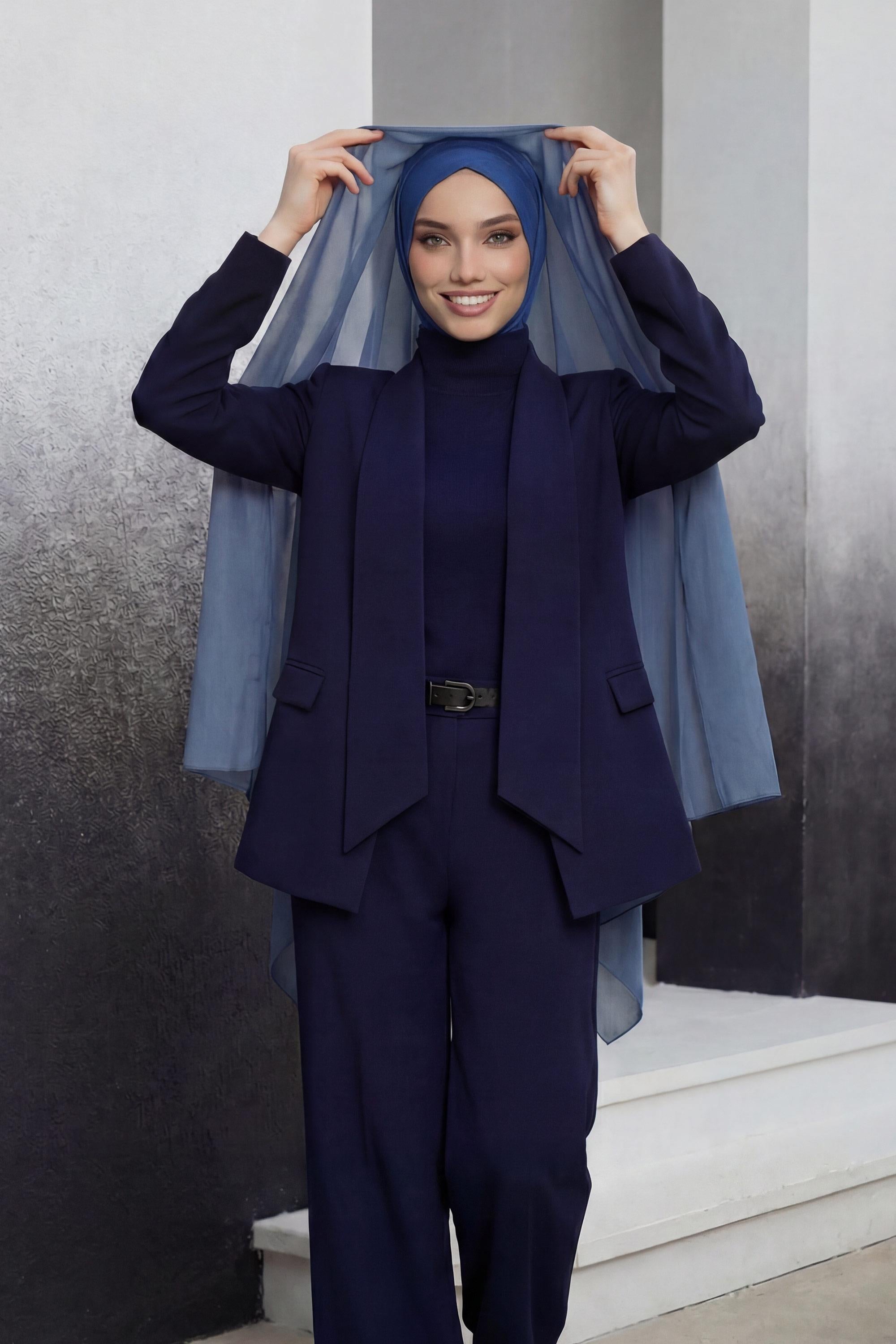 Tesettür Boneli Pratik Şifon Şal,PS-46