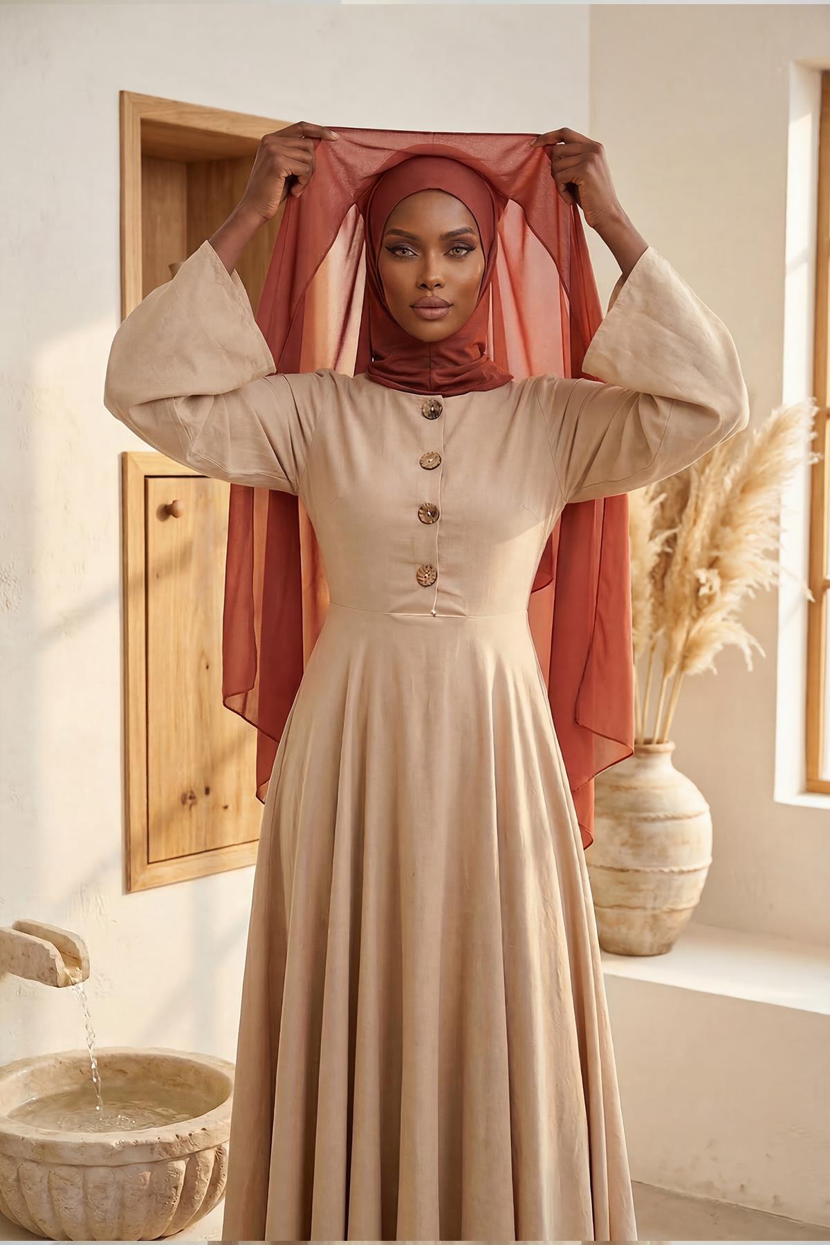 Tesettür Boneli Pratik Şifon Şal,PS-46