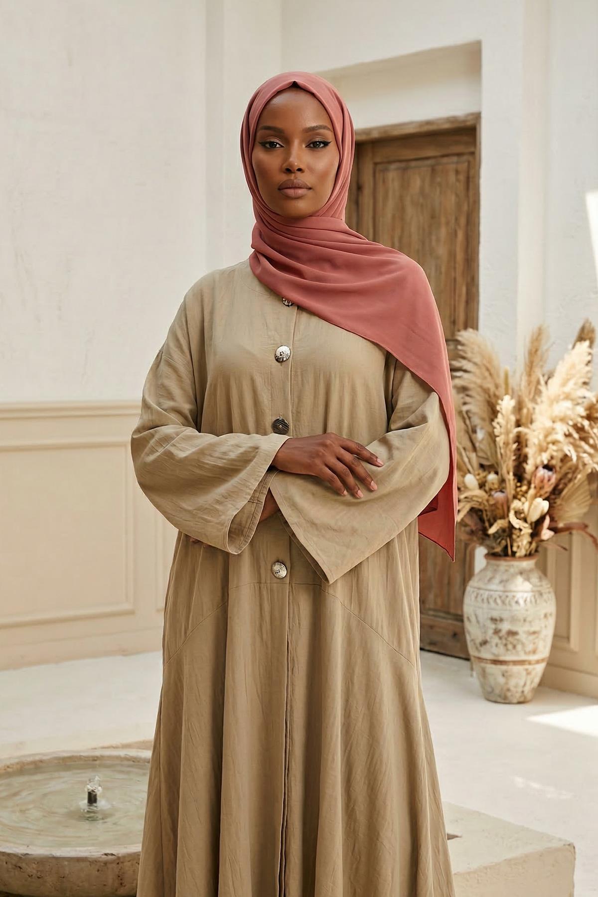 Tesettür Boneli Pratik Şifon Şal,PS-46