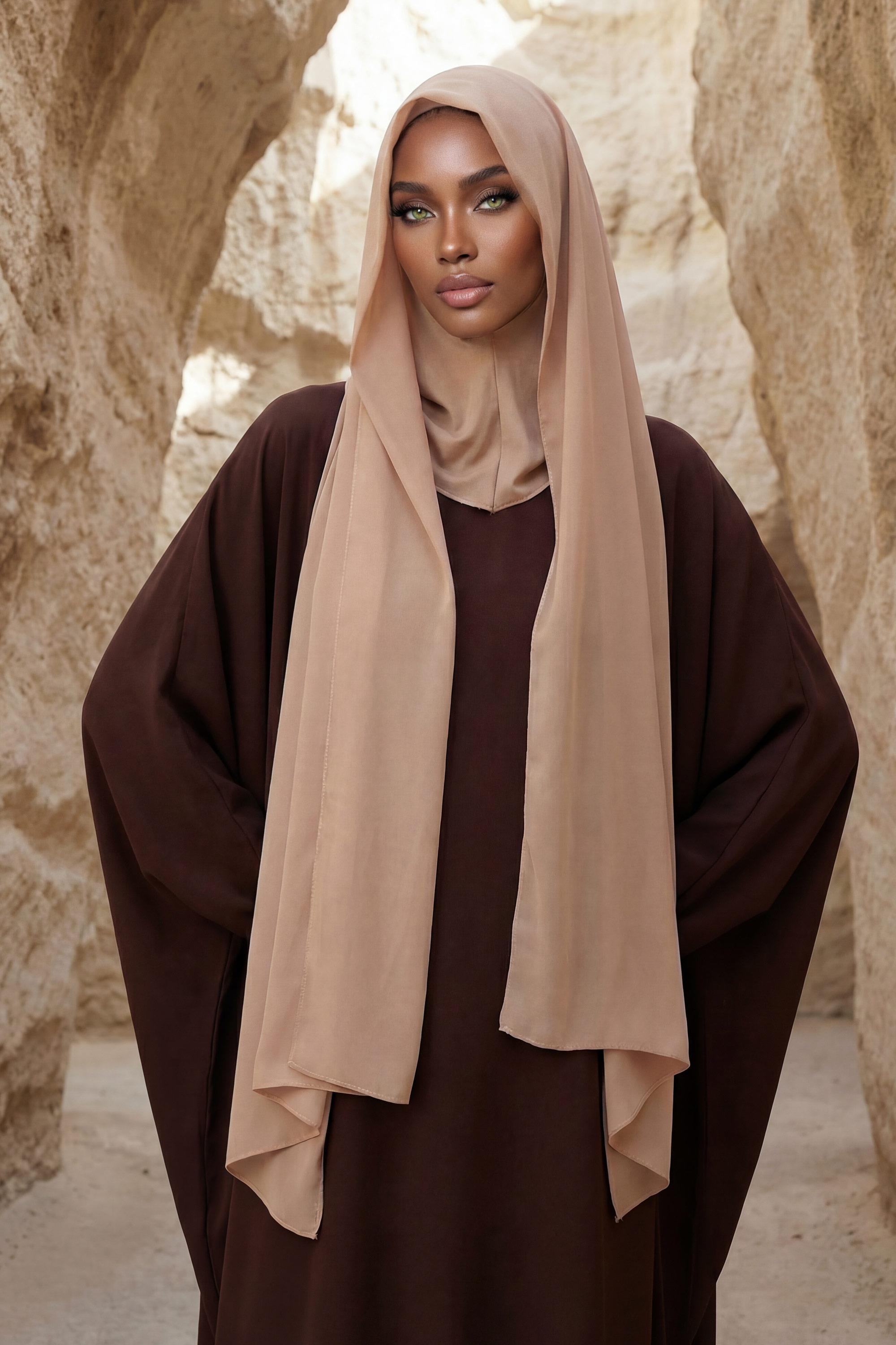 Tesettür Boneli Pratik Şifon Şal,PS-46