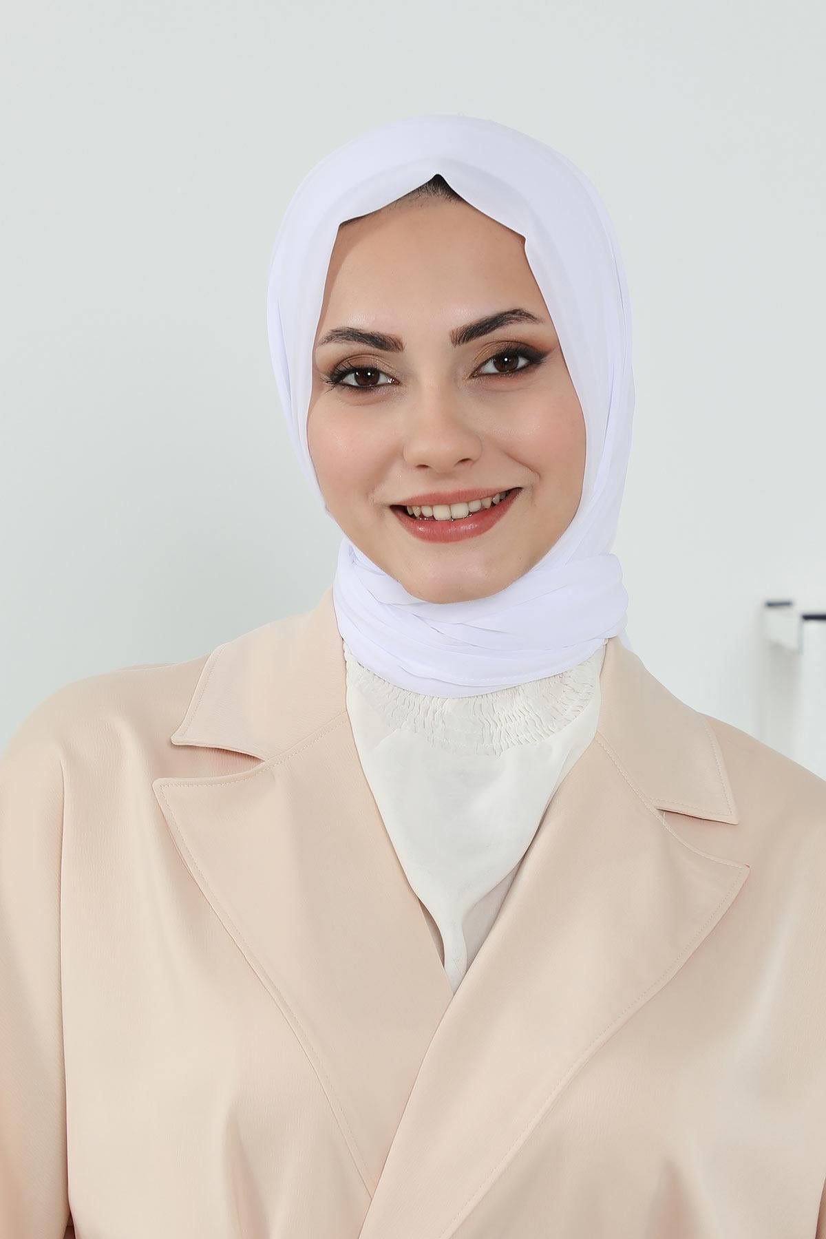 Tesettür Boneli Pratik Şifon Şal,PS-46