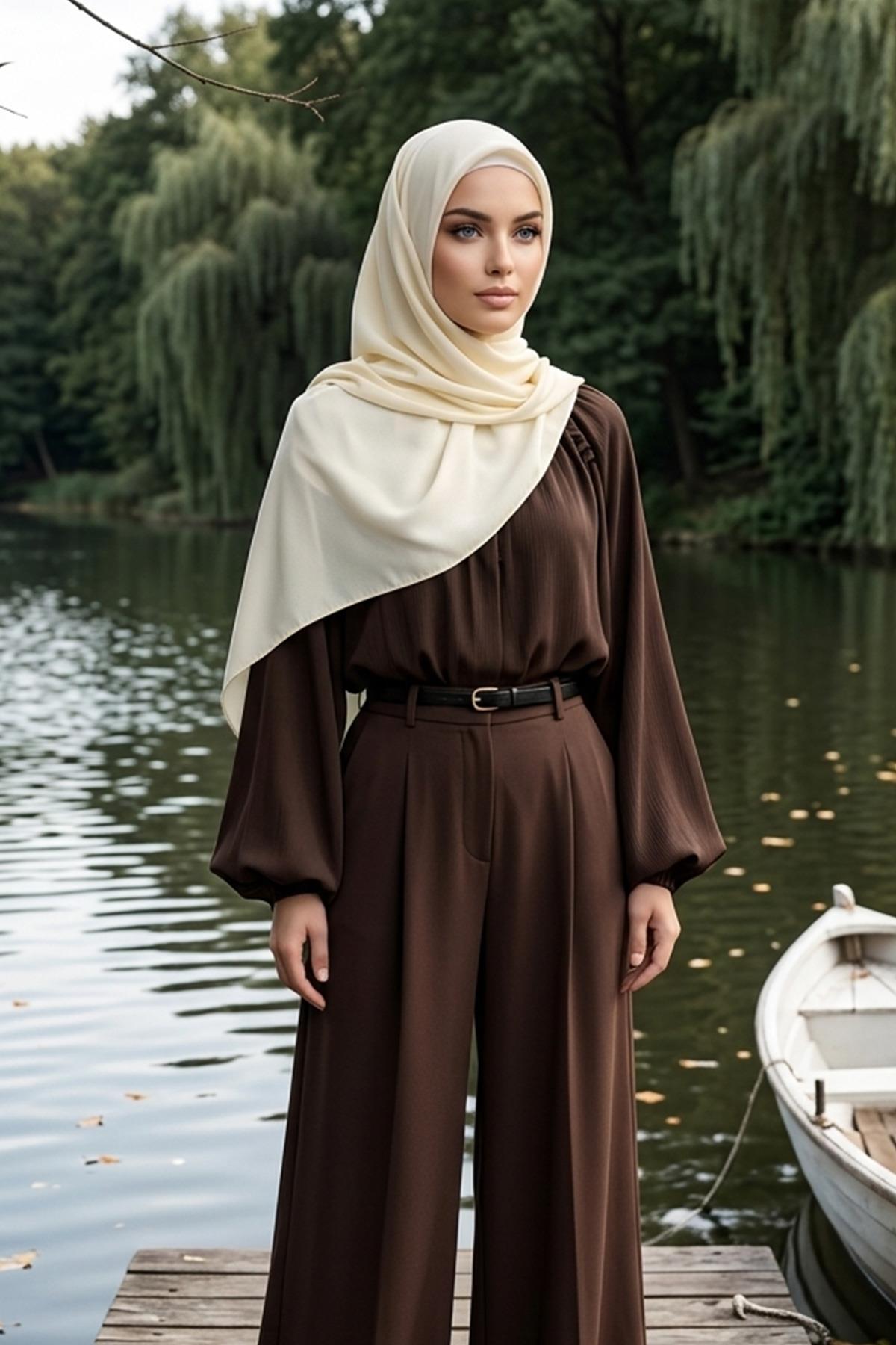 Tesettür Kaymaz Krep Şal,PS-63