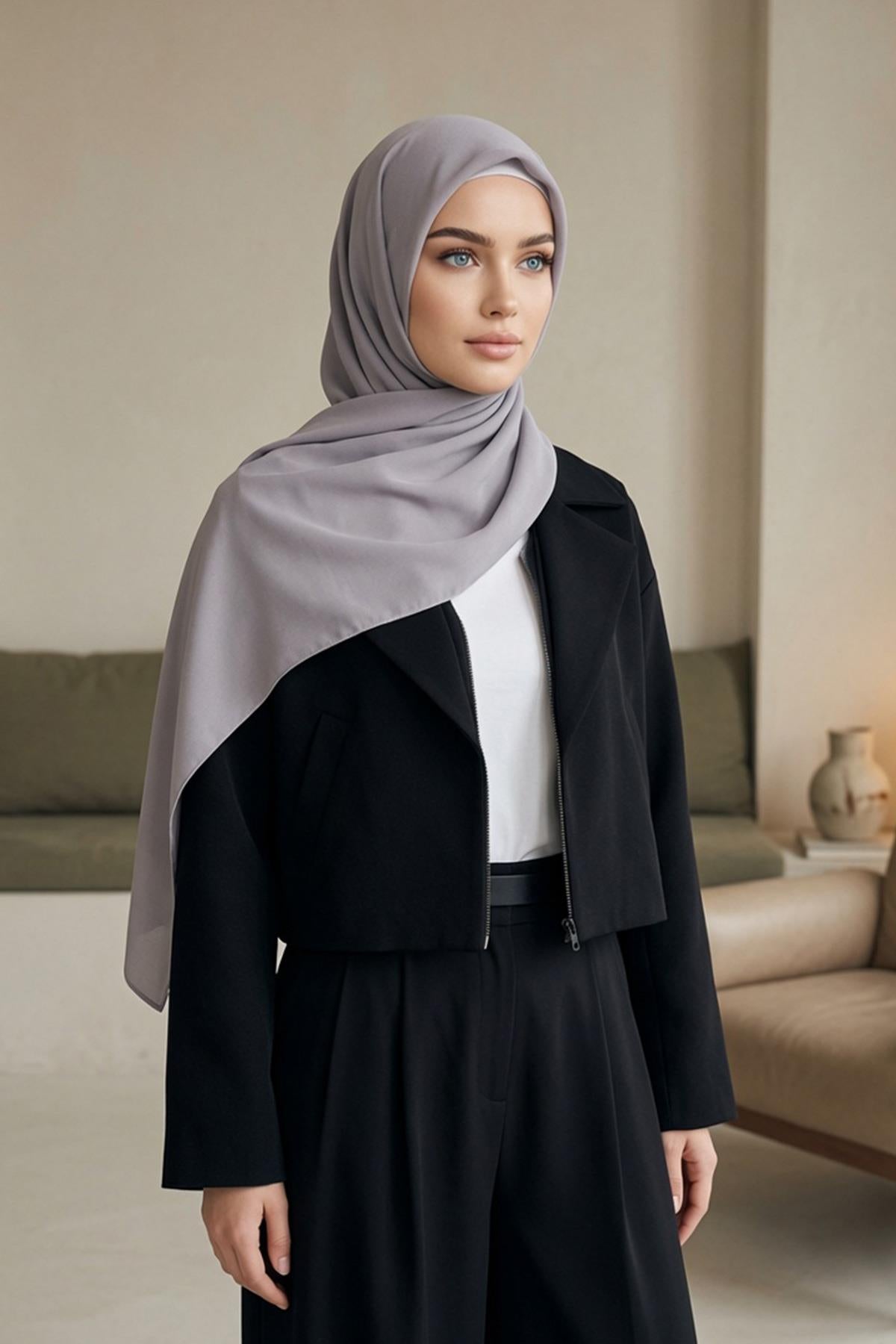 Tesettür Kaymaz Krep Şal,PS-63