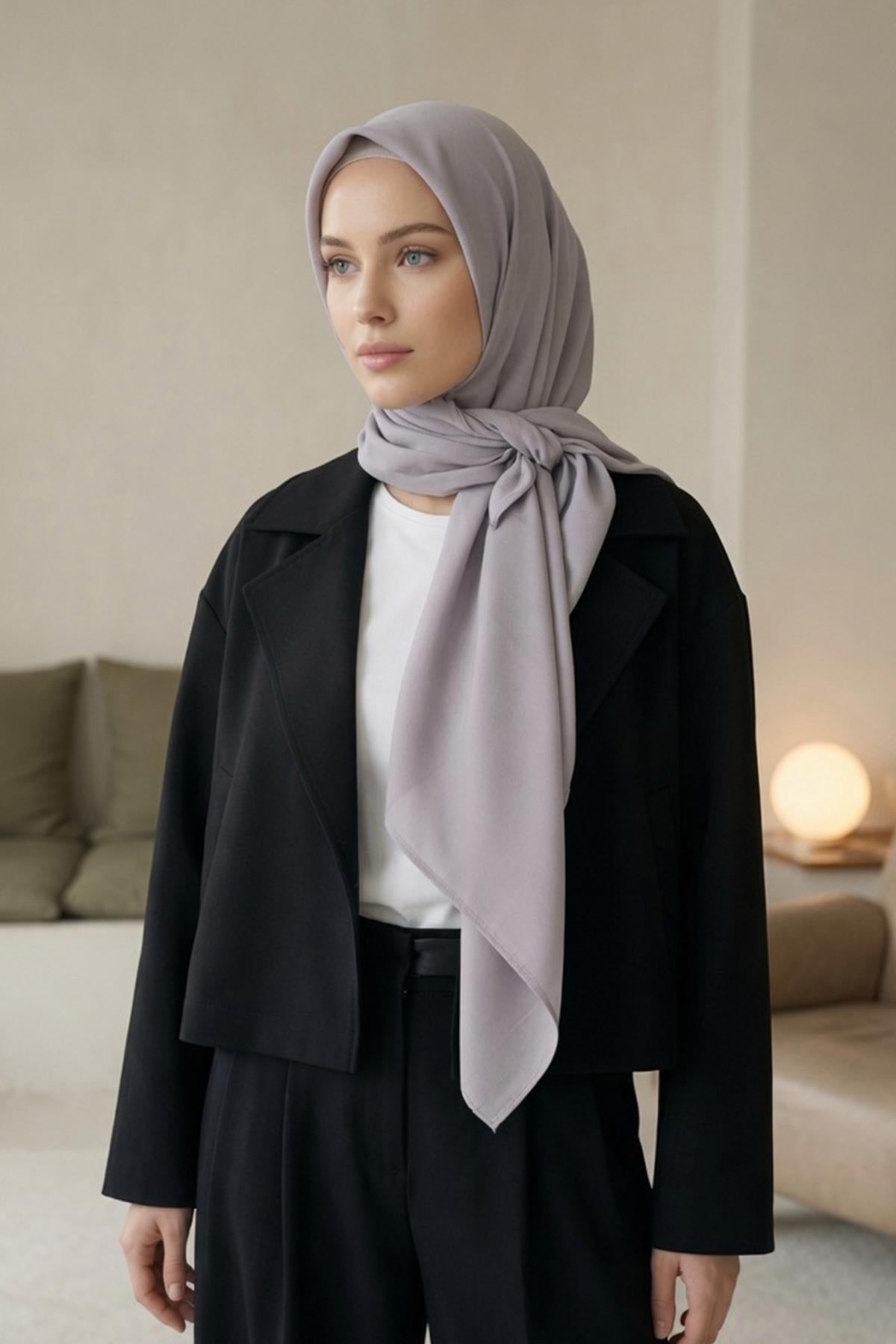 Tesettür Kaymaz Krep Şal,PS-63
