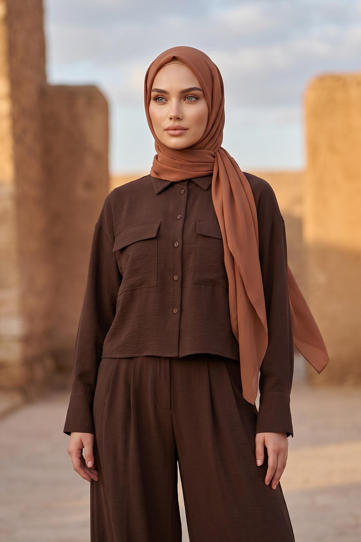Tesettür Kaymaz Krep Şal,PS-63