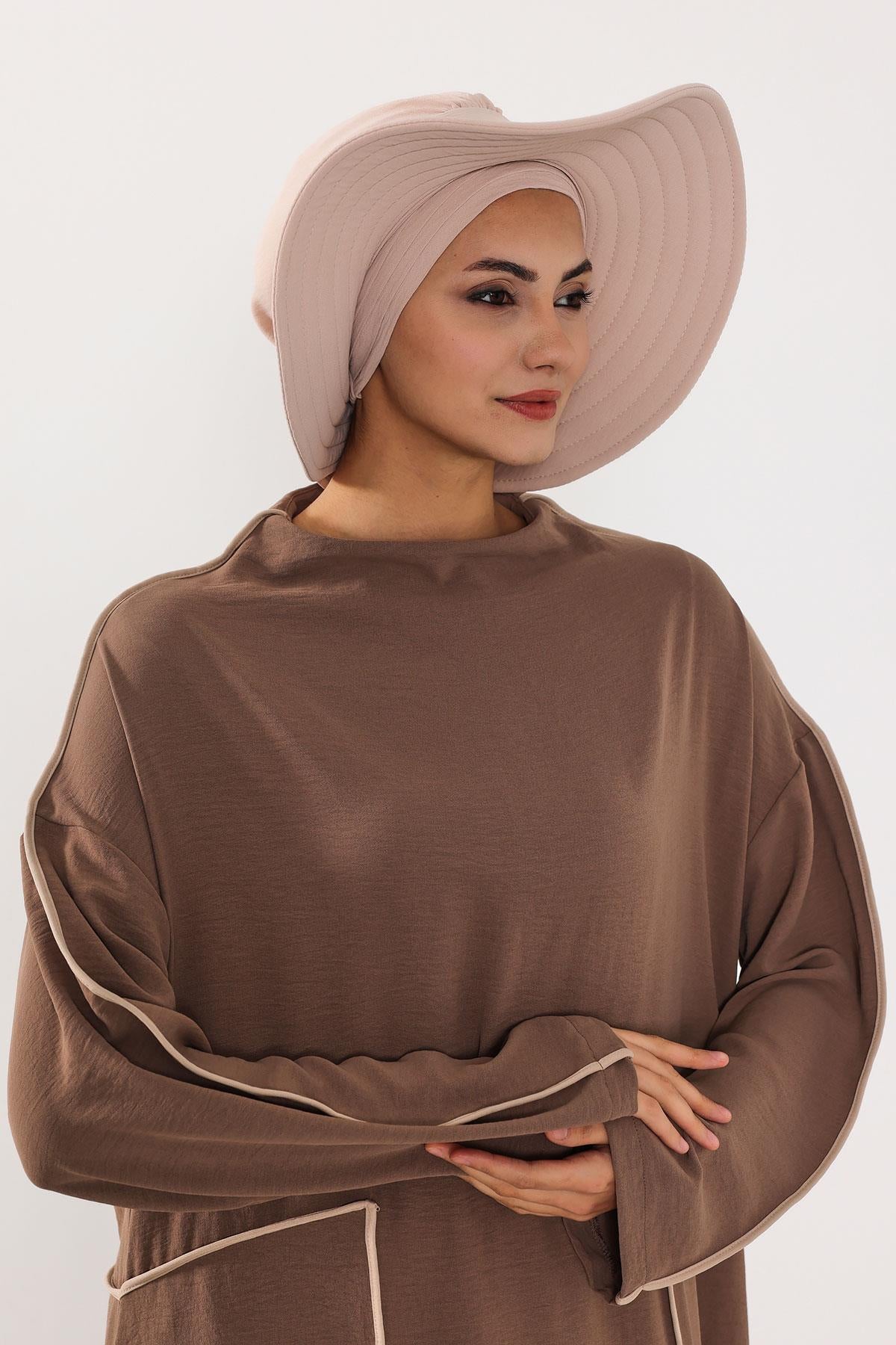 Türban Üzeri Aerobin Pratik Tak-Çık Fiyonklu Şapka,SP-4A,SP-4A