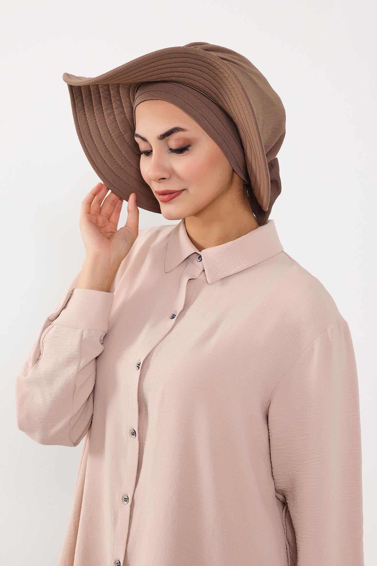 Türban Üzeri Aerobin Pratik Tak-Çık Fiyonklu Şapka,SP-4A,SP-4A