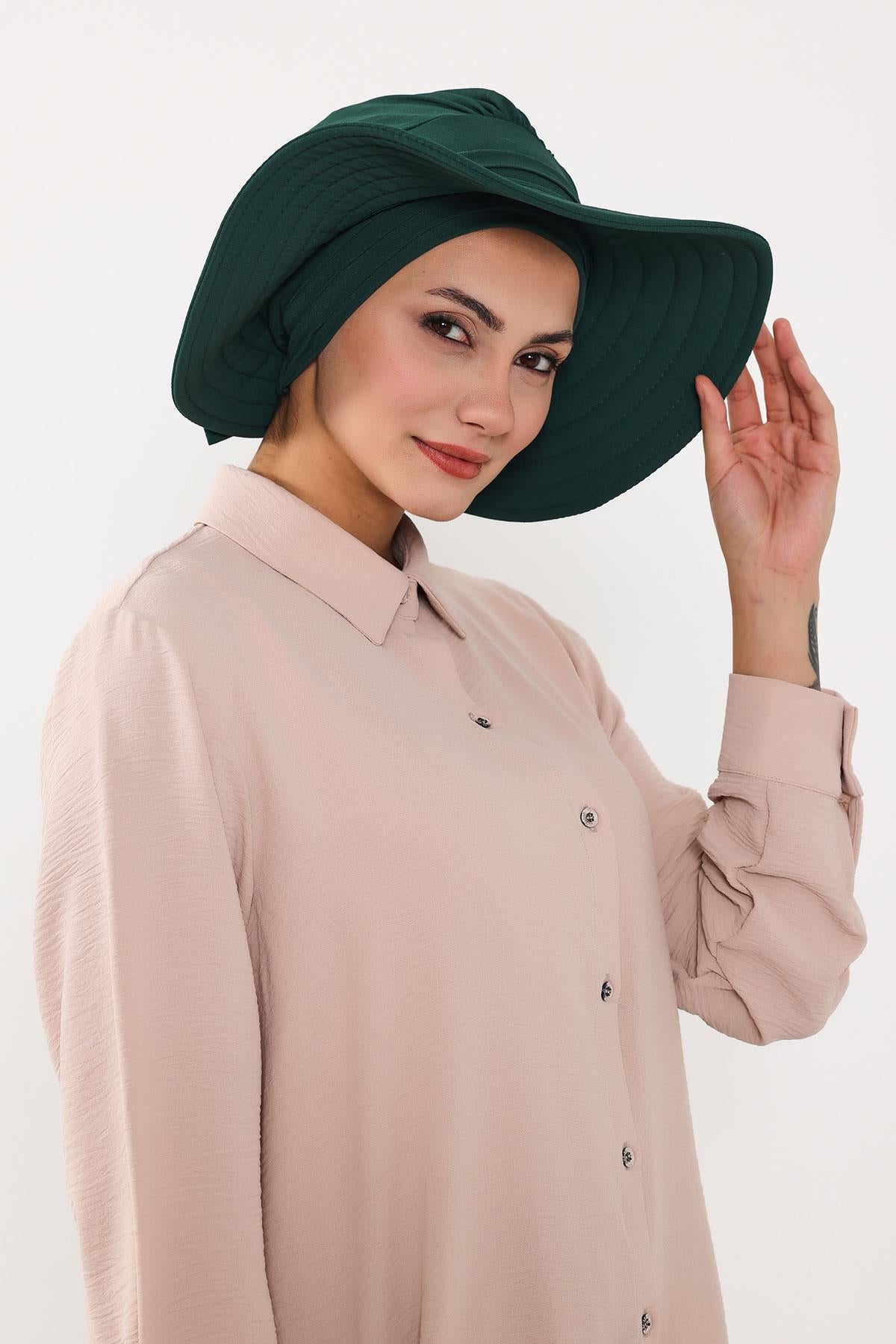 Türban Üzeri Aerobin Pratik Tak-Çık Fiyonklu Şapka,SP-4A,SP-4A