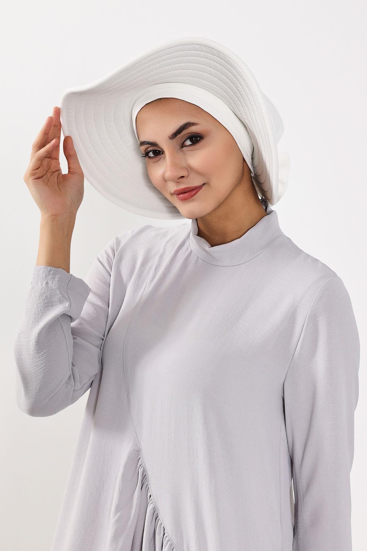 Türban Üzeri Aerobin Pratik Tak-Çık Fiyonklu Şapka,SP-4A,SP-4A