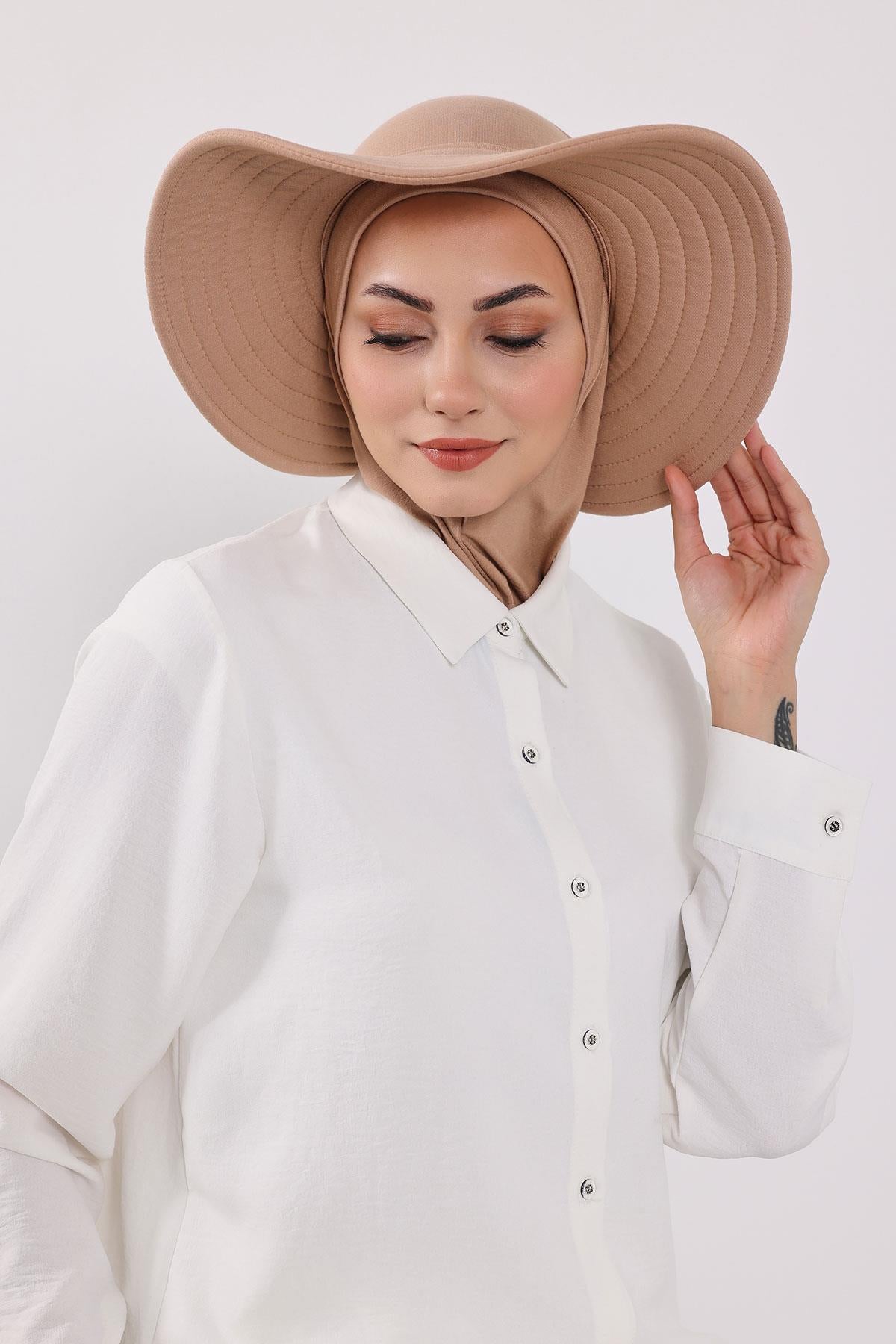 Türban Üzeri Penye Pratik Tak-Çık Fiyonklu Şapka,SP-4,SP-4