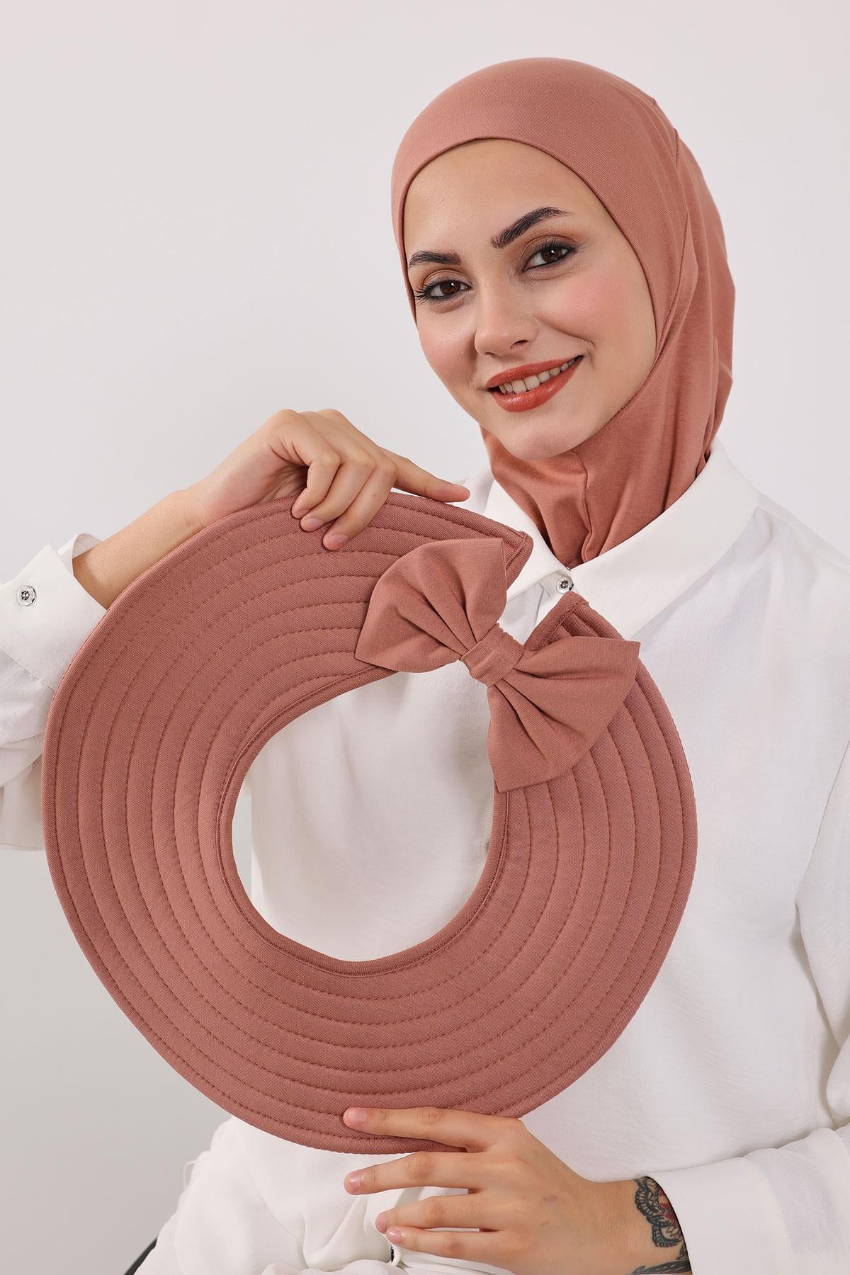 Türban Üzeri Penye Pratik Tak-Çık Fiyonklu Şapka,SP-4,SP-4