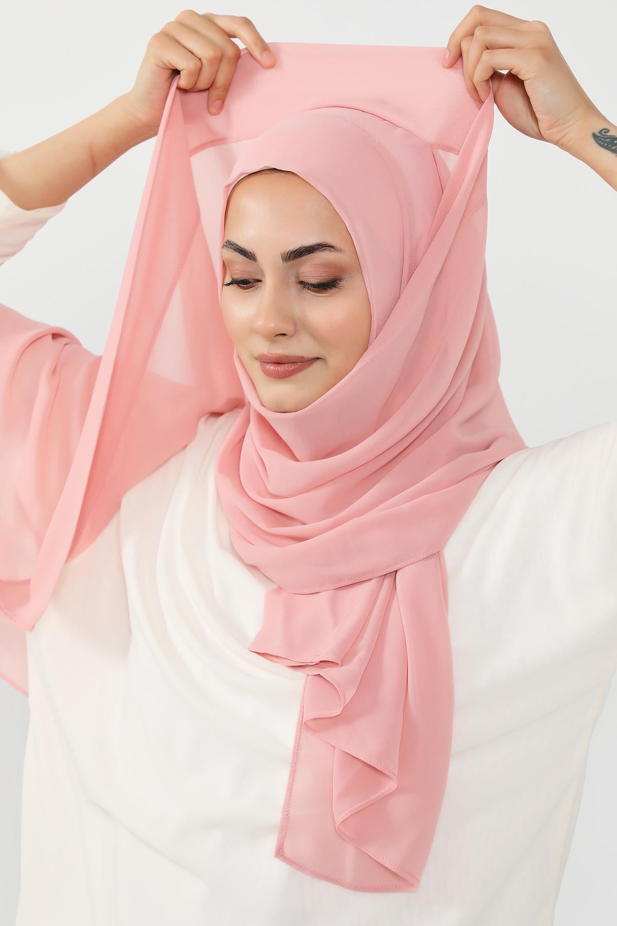 Üstten Sabit Trend Pratik Şifon Şal,PS-49