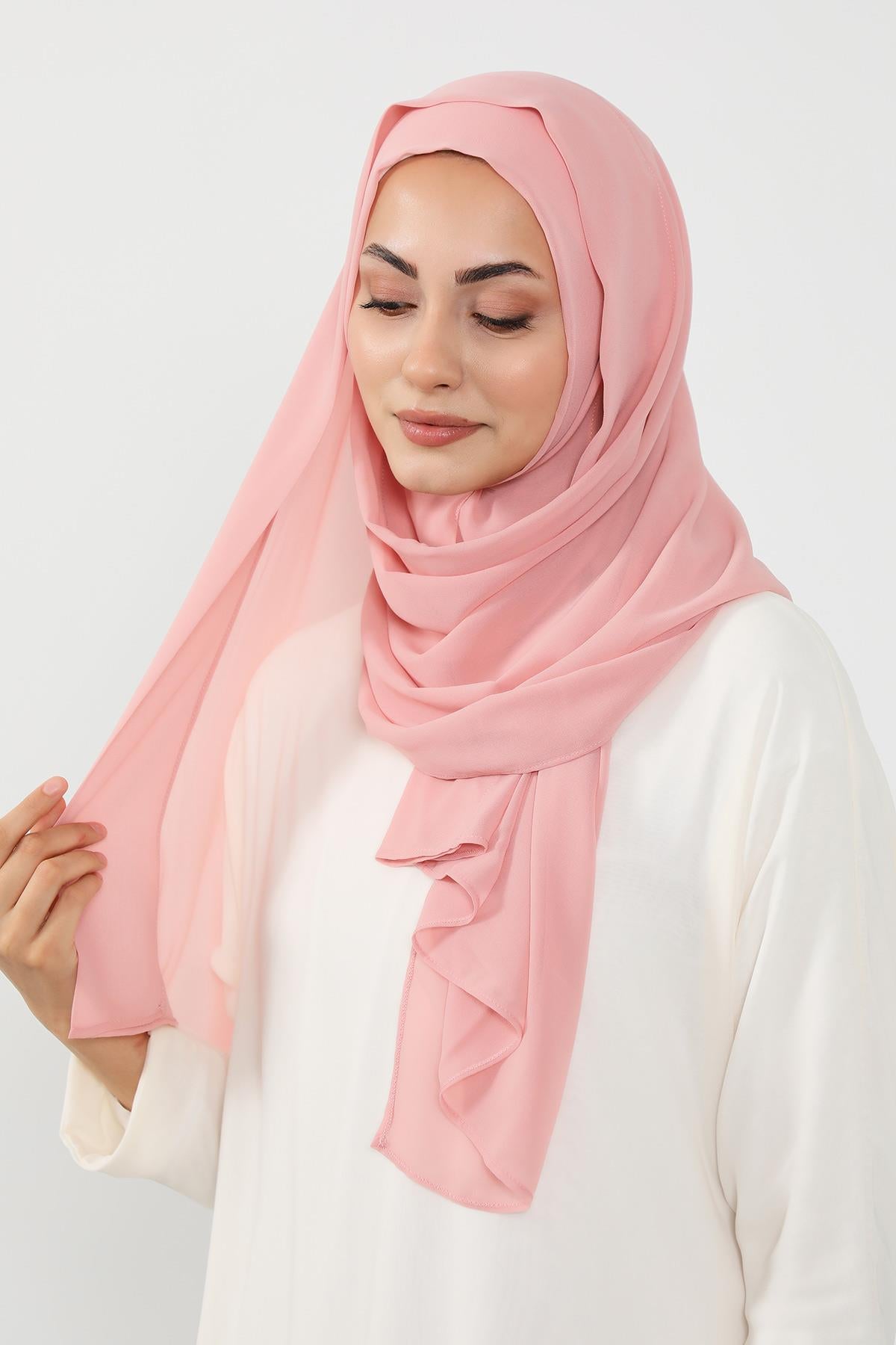 Üstten Sabit Trend Pratik Şifon Şal,PS-49