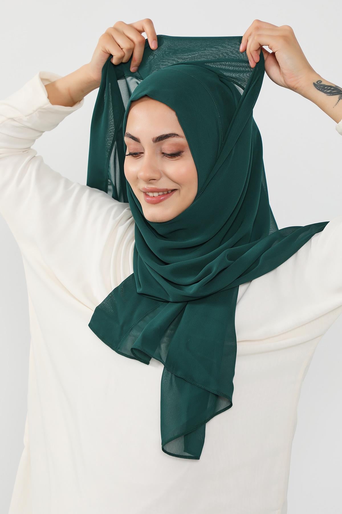 Üstten Sabit Trend Pratik Şifon Şal,PS-49