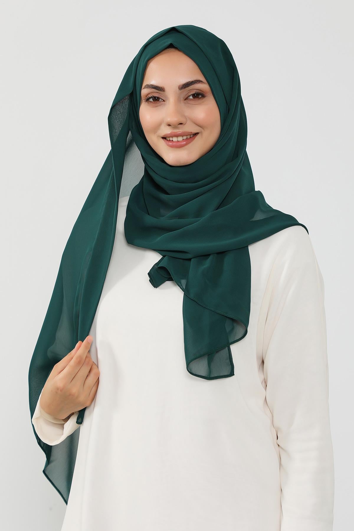 Üstten Sabit Trend Pratik Şifon Şal,PS-49