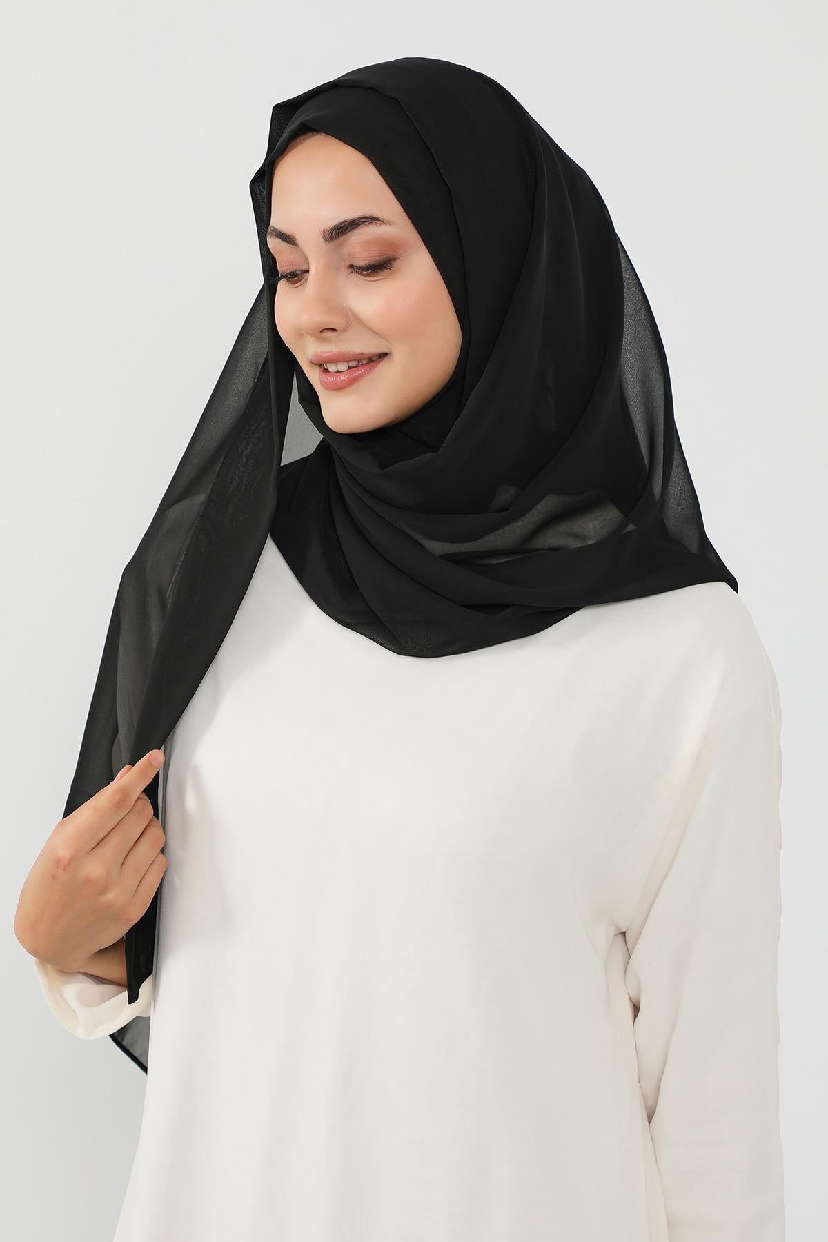 Üstten Sabit Trend Pratik Şifon Şal,PS-49
