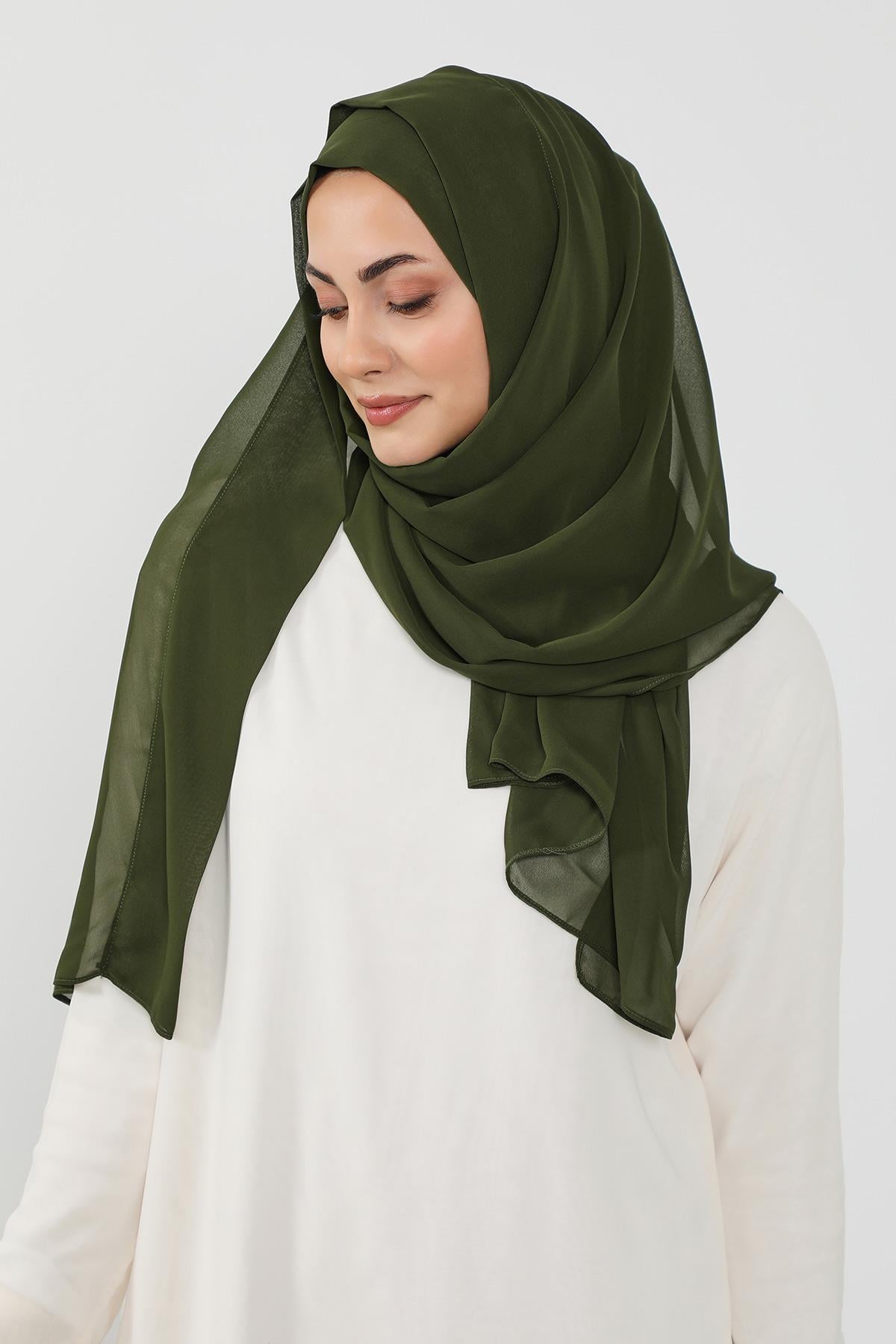 Üstten Sabit Trend Pratik Şifon Şal,PS-49