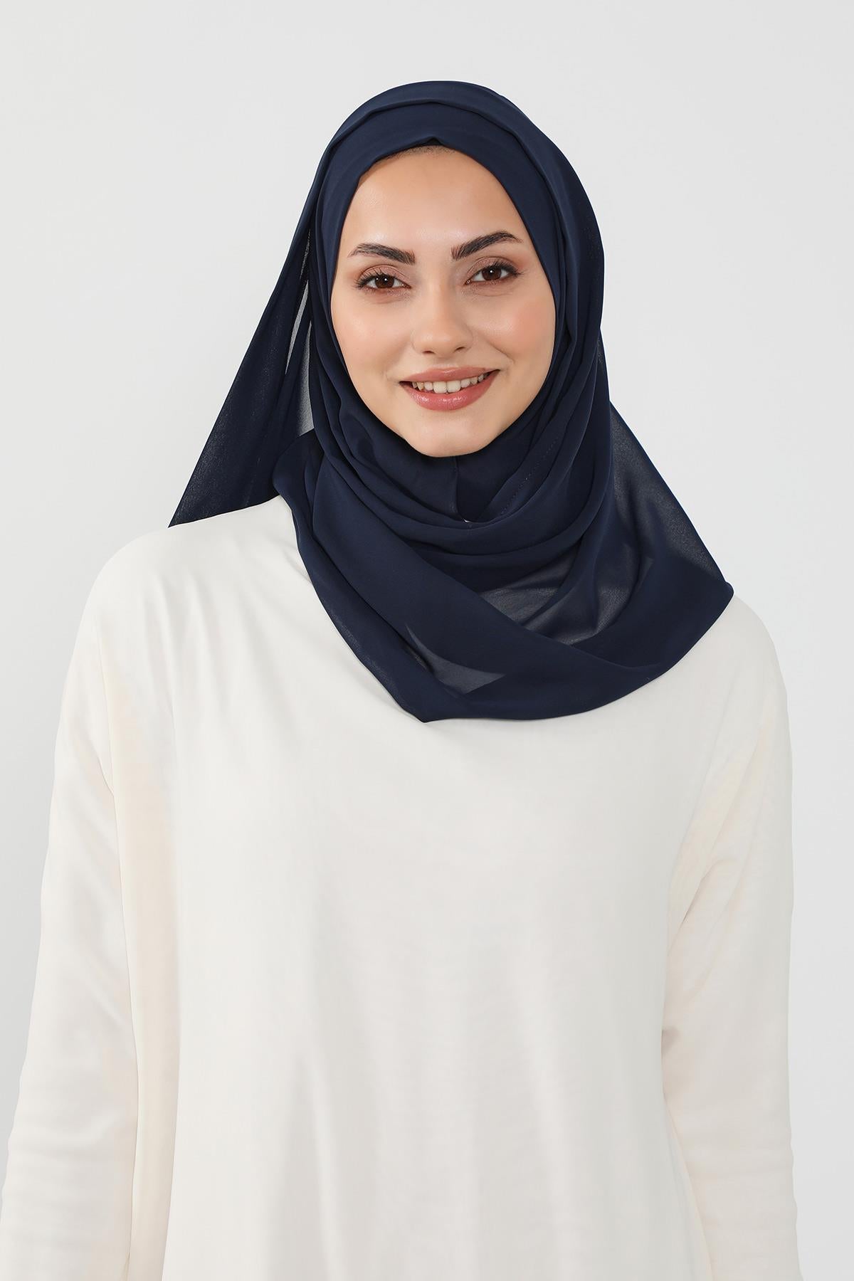 Üstten Sabit Trend Pratik Şifon Şal,PS-49