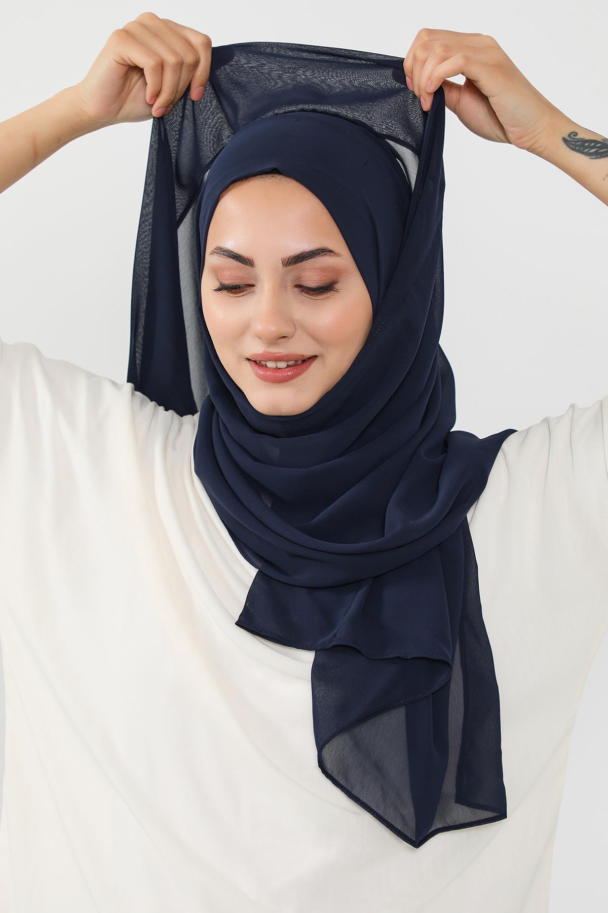 Üstten Sabit Trend Pratik Şifon Şal,PS-49