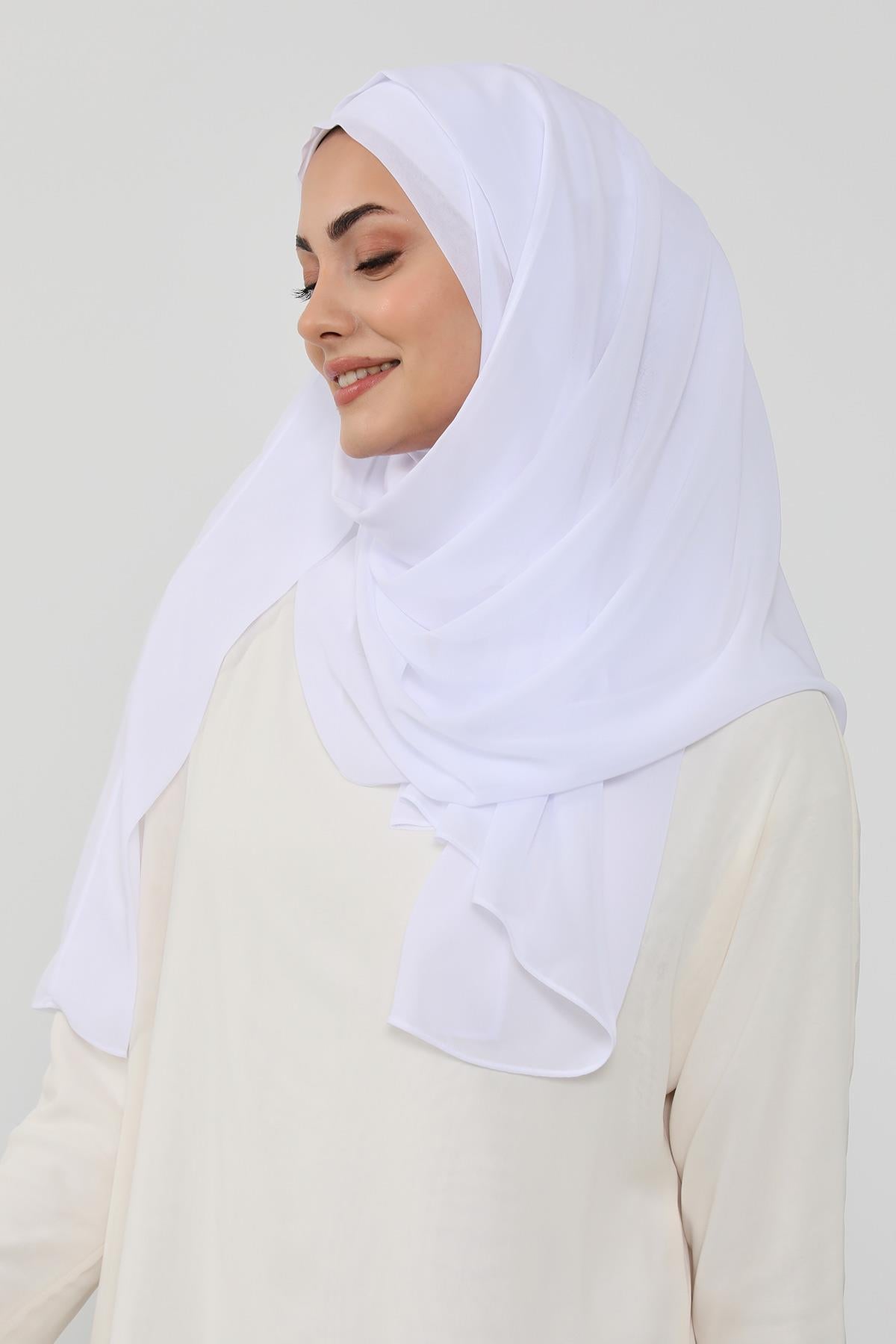 Üstten Sabit Trend Pratik Şifon Şal,PS-49