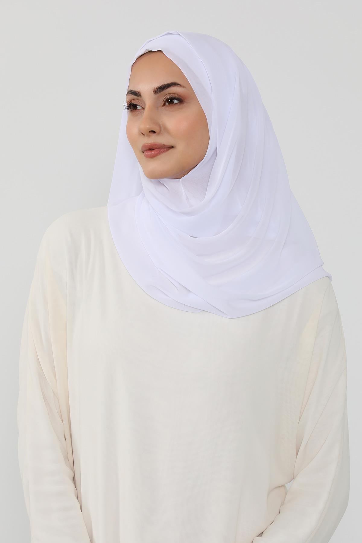 Üstten Sabit Trend Pratik Şifon Şal,PS-49