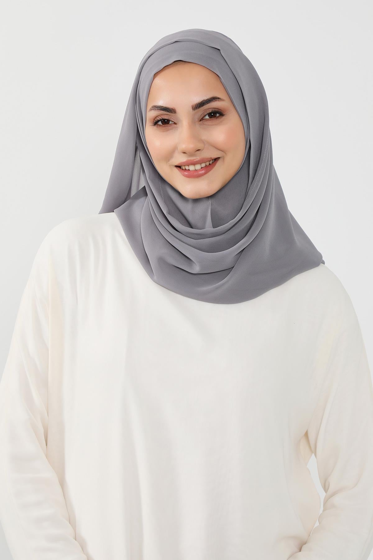 Üstten Sabit Trend Pratik Şifon Şal,PS-49
