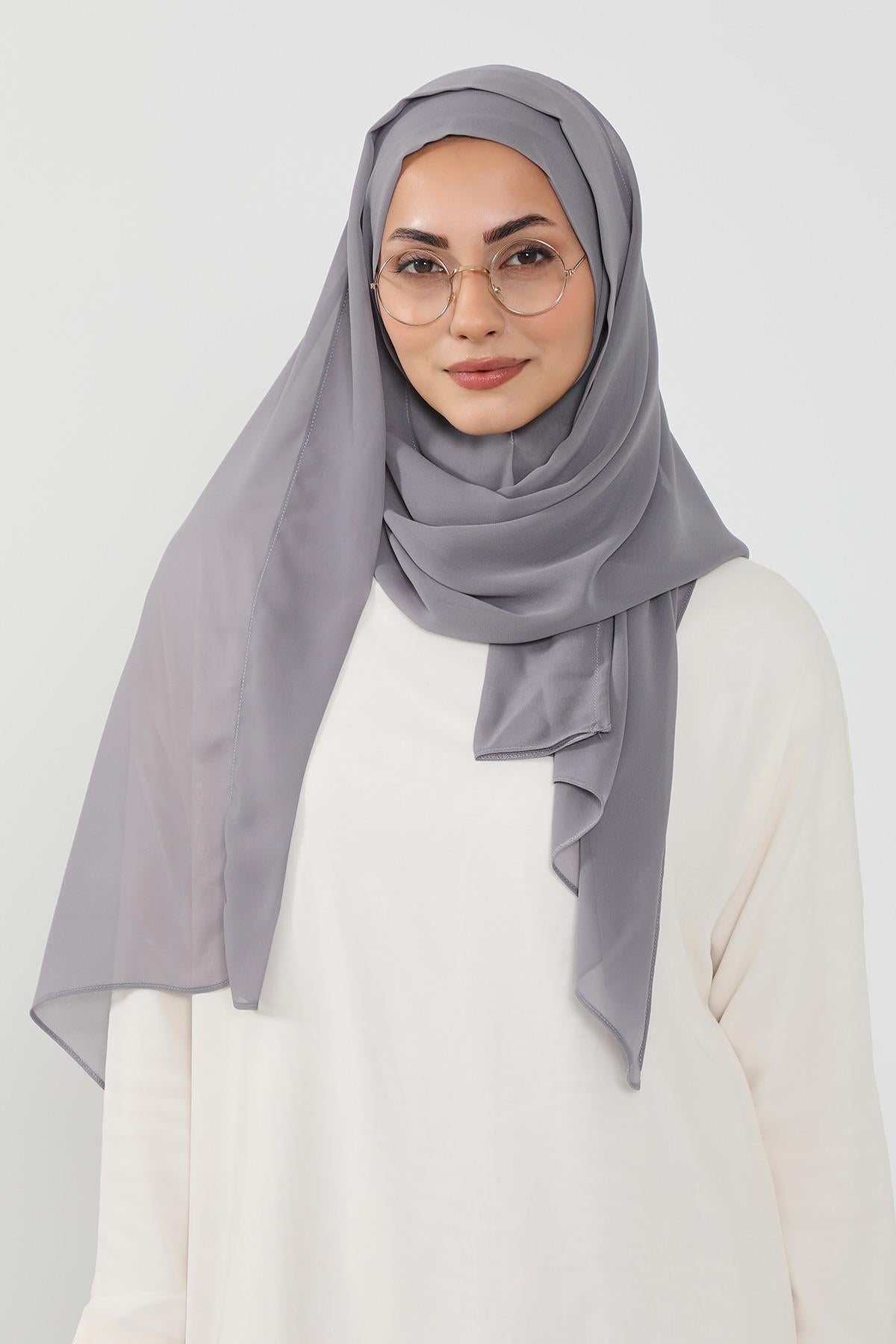 Üstten Sabit Trend Pratik Şifon Şal,PS-49