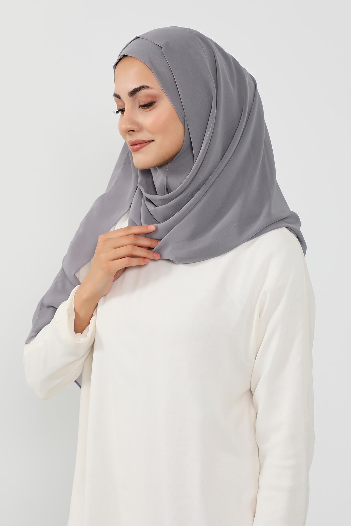 Üstten Sabit Trend Pratik Şifon Şal,PS-49