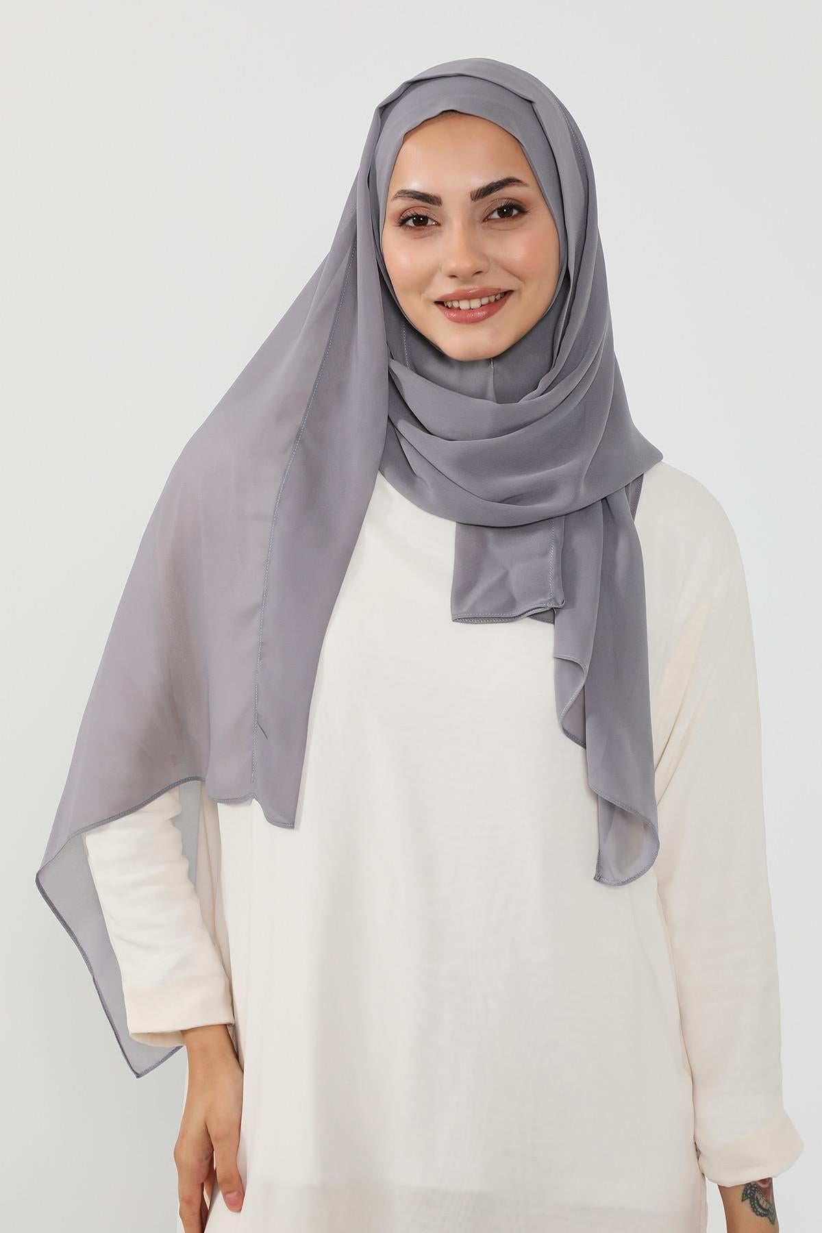 Üstten Sabit Trend Pratik Şifon Şal,PS-49