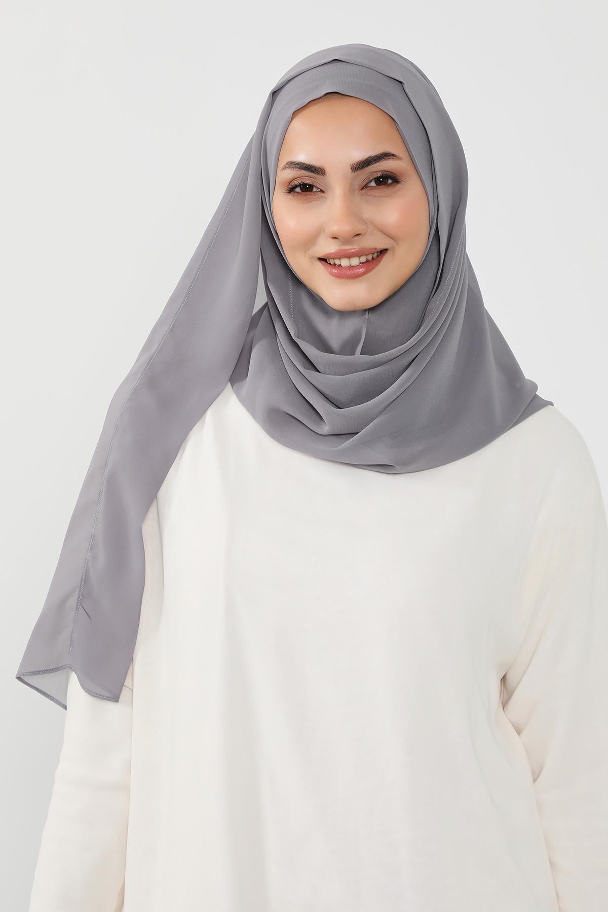 Üstten Sabit Trend Pratik Şifon Şal,PS-49