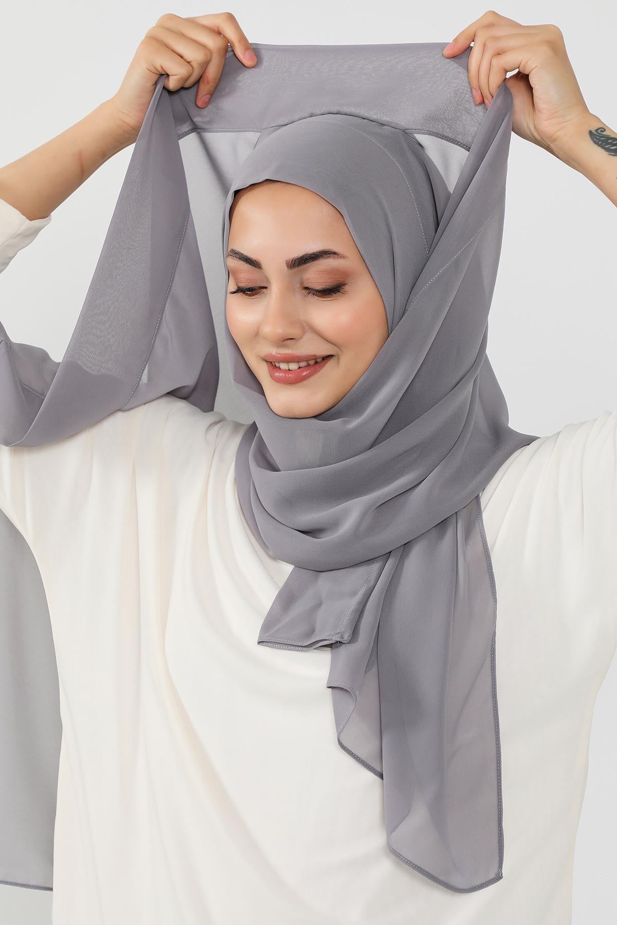 Üstten Sabit Trend Pratik Şifon Şal,PS-49