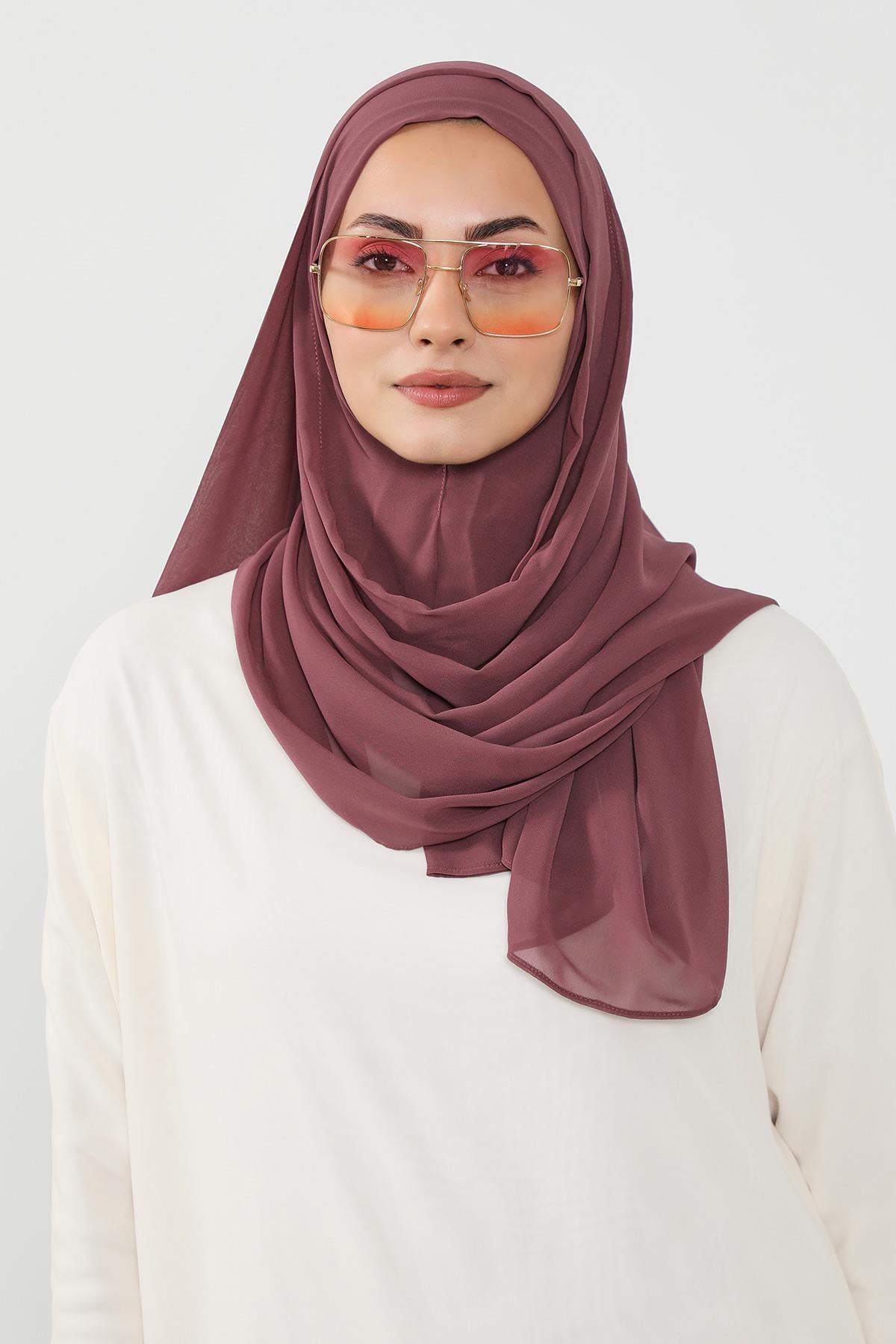 Üstten Sabit Trend Pratik Şifon Şal,PS-49