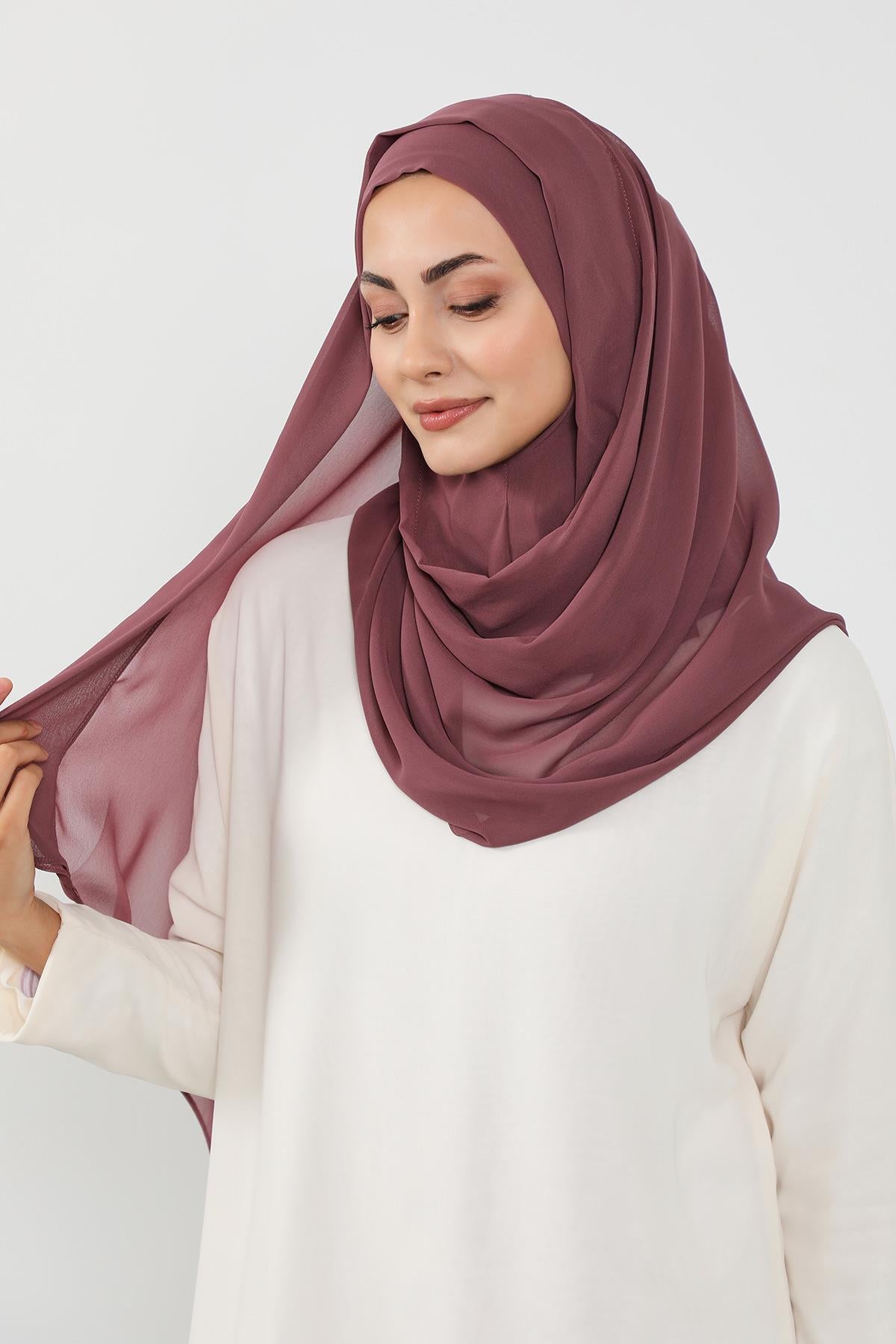 Üstten Sabit Trend Pratik Şifon Şal,PS-49