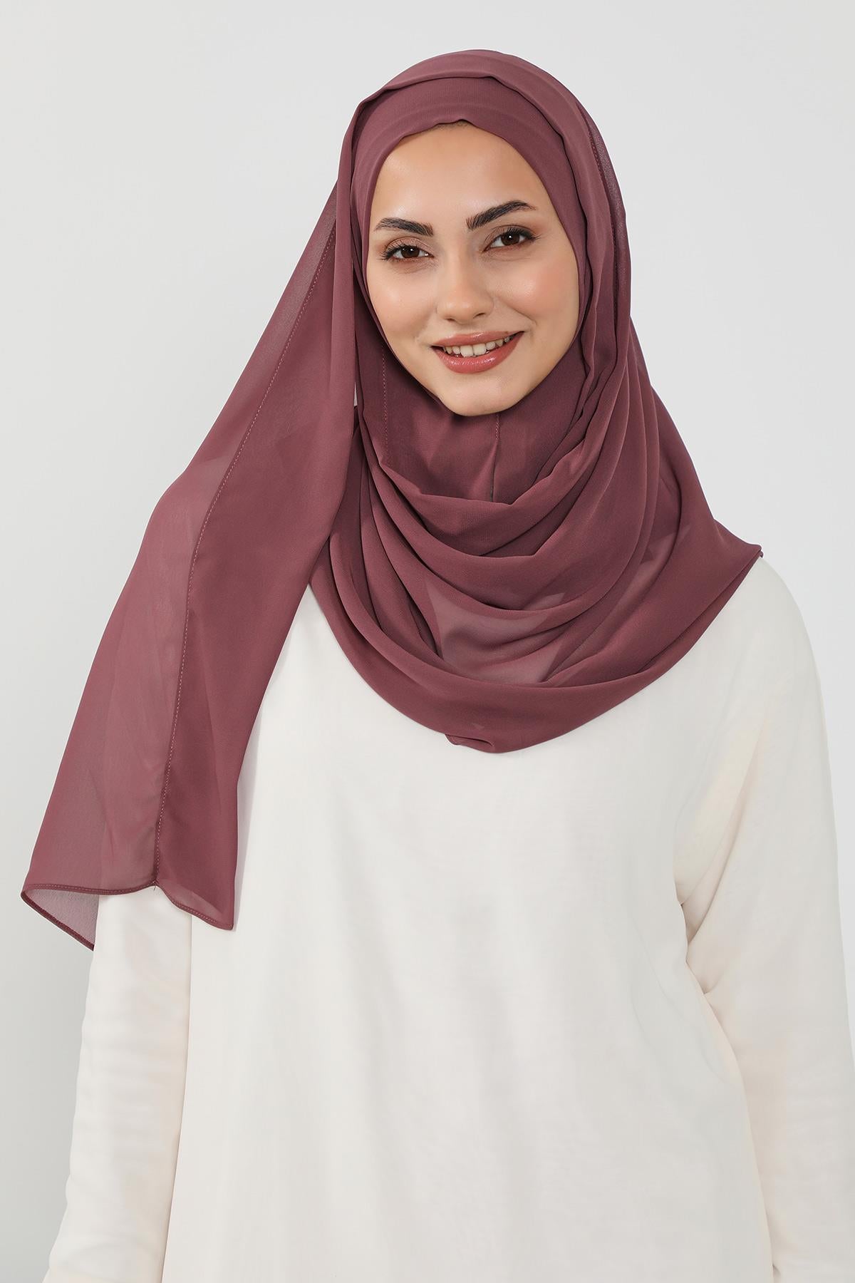 Üstten Sabit Trend Pratik Şifon Şal,PS-49