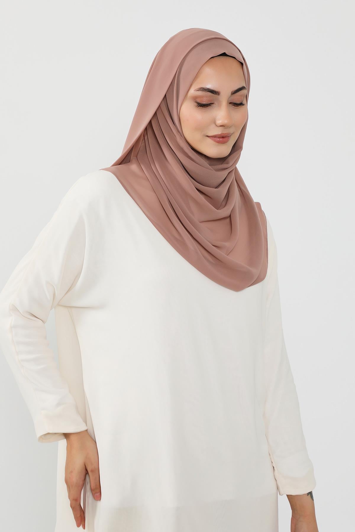Üstten Sabit Trend Pratik Şifon Şal,PS-49