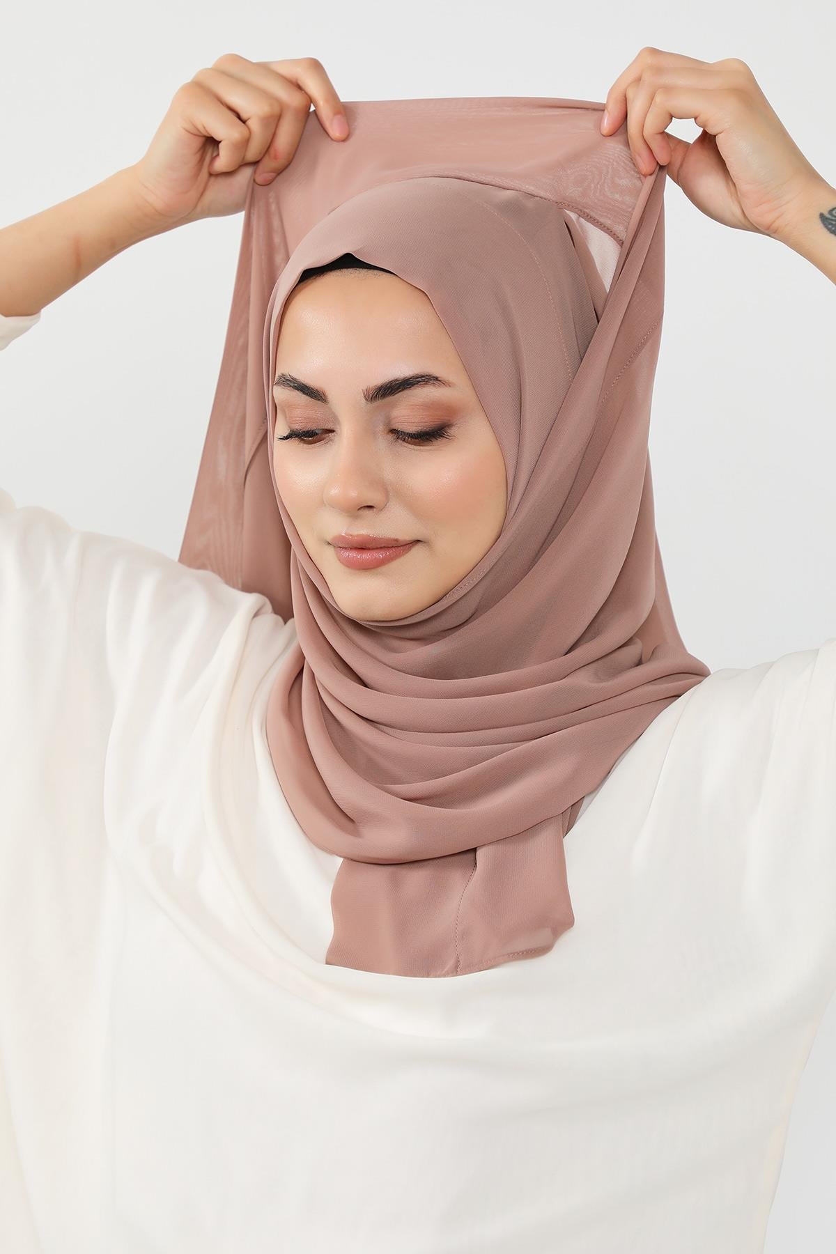 Üstten Sabit Trend Pratik Şifon Şal,PS-49