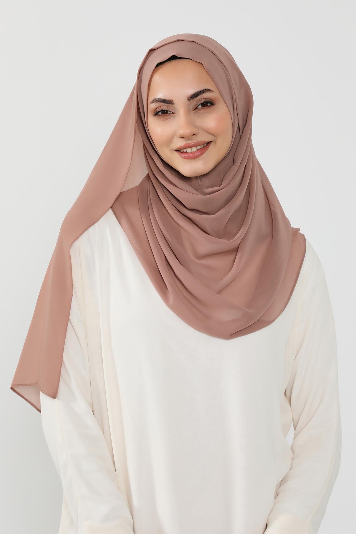 Üstten Sabit Trend Pratik Şifon Şal,PS-49