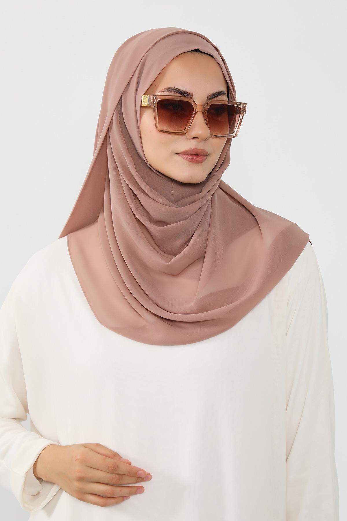 Üstten Sabit Trend Pratik Şifon Şal,PS-49